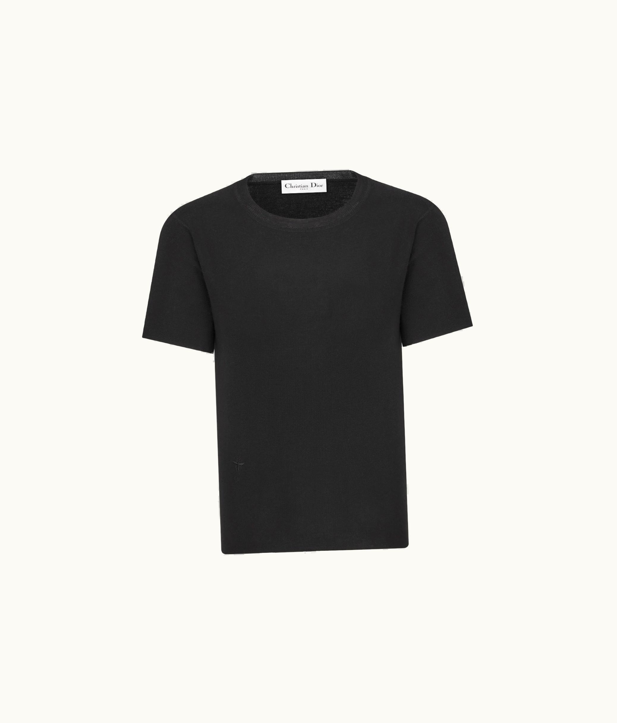 Dior Dior Short-Sleeved Sweater - Black Cashmere And Silk Knit