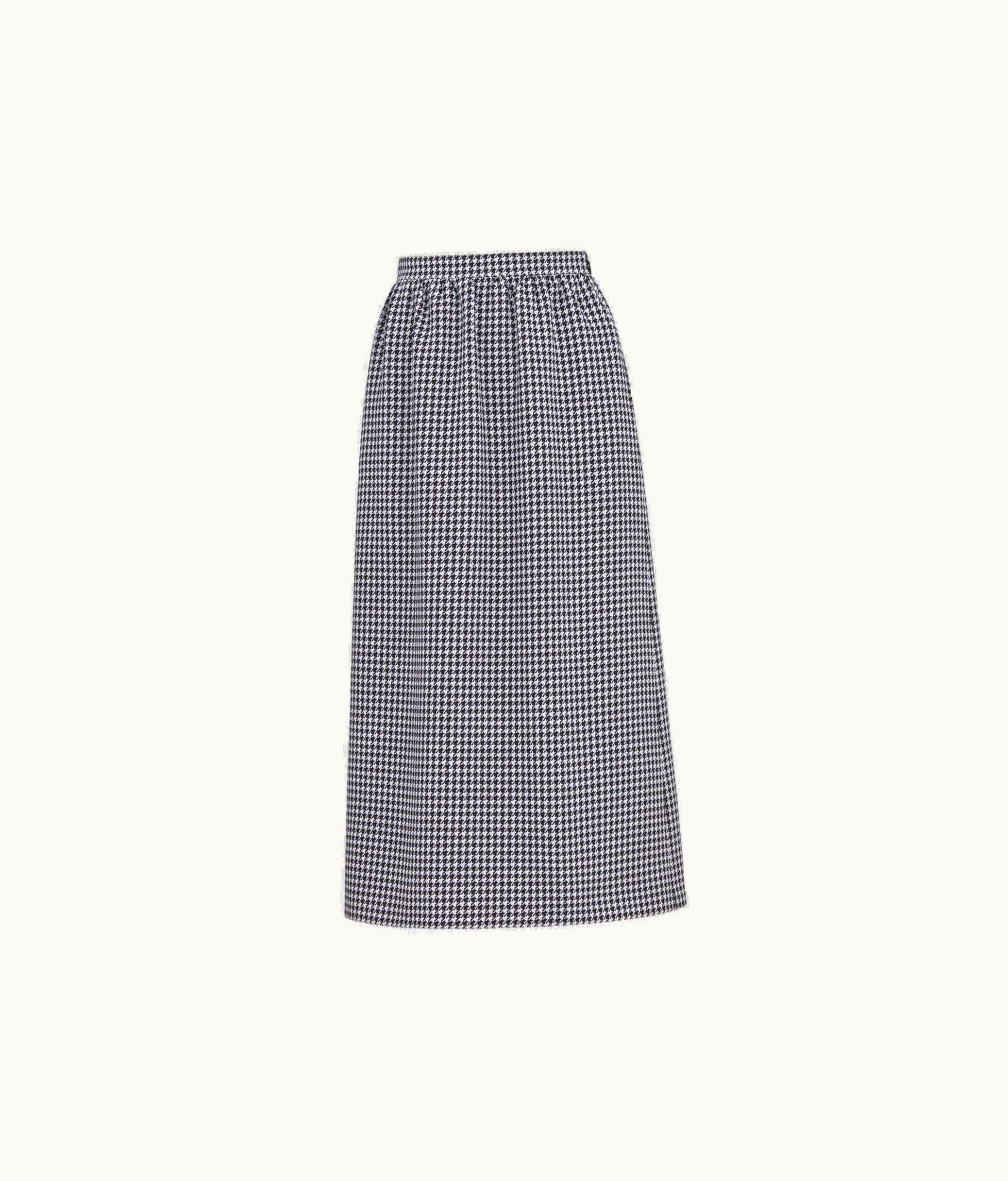 Dior Dior Mid-Length Straight-Cut Skirt - Black And White Houndstooth Wool