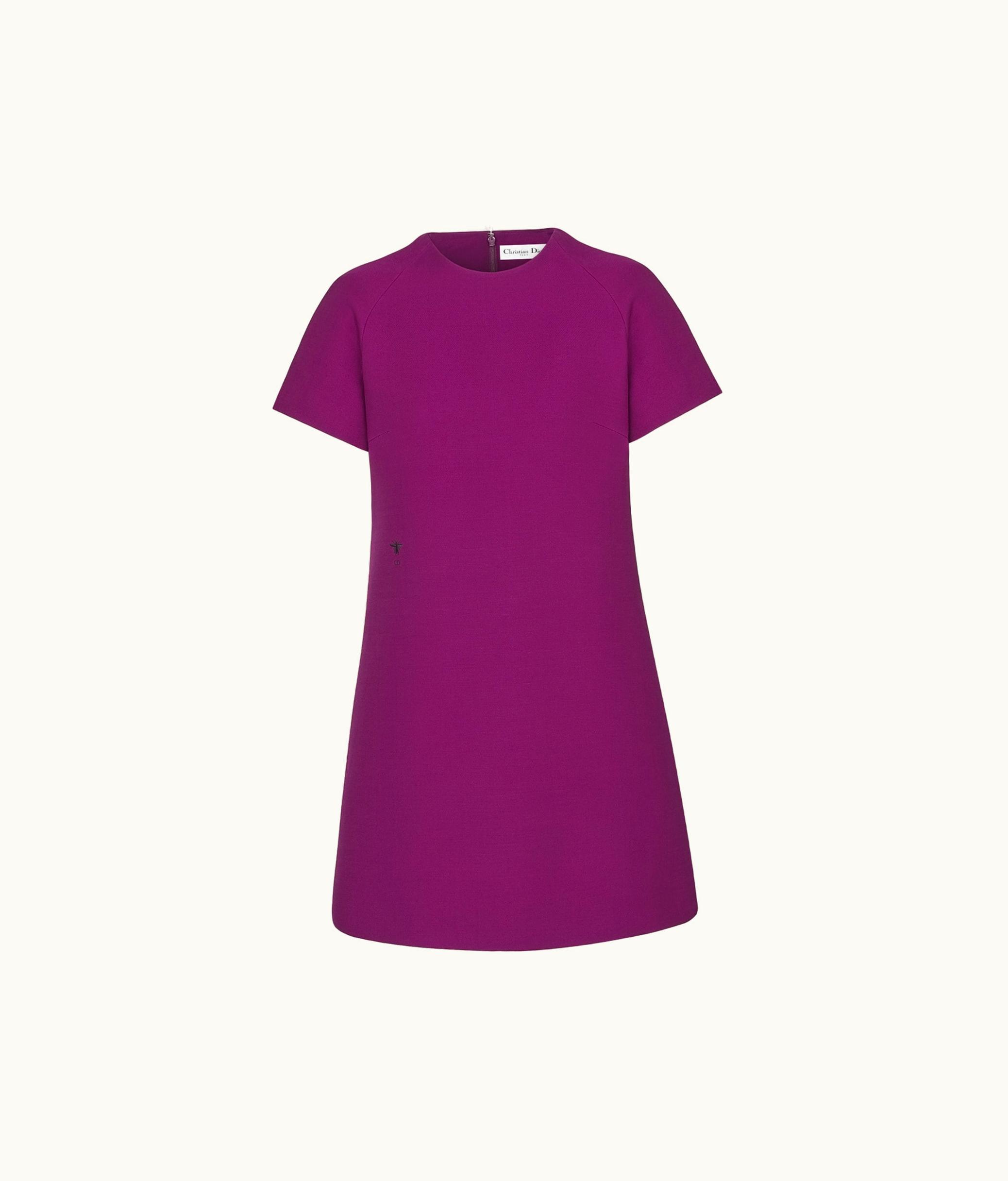 Dior Dior Straight Dress - Mulberry Wool And Silk