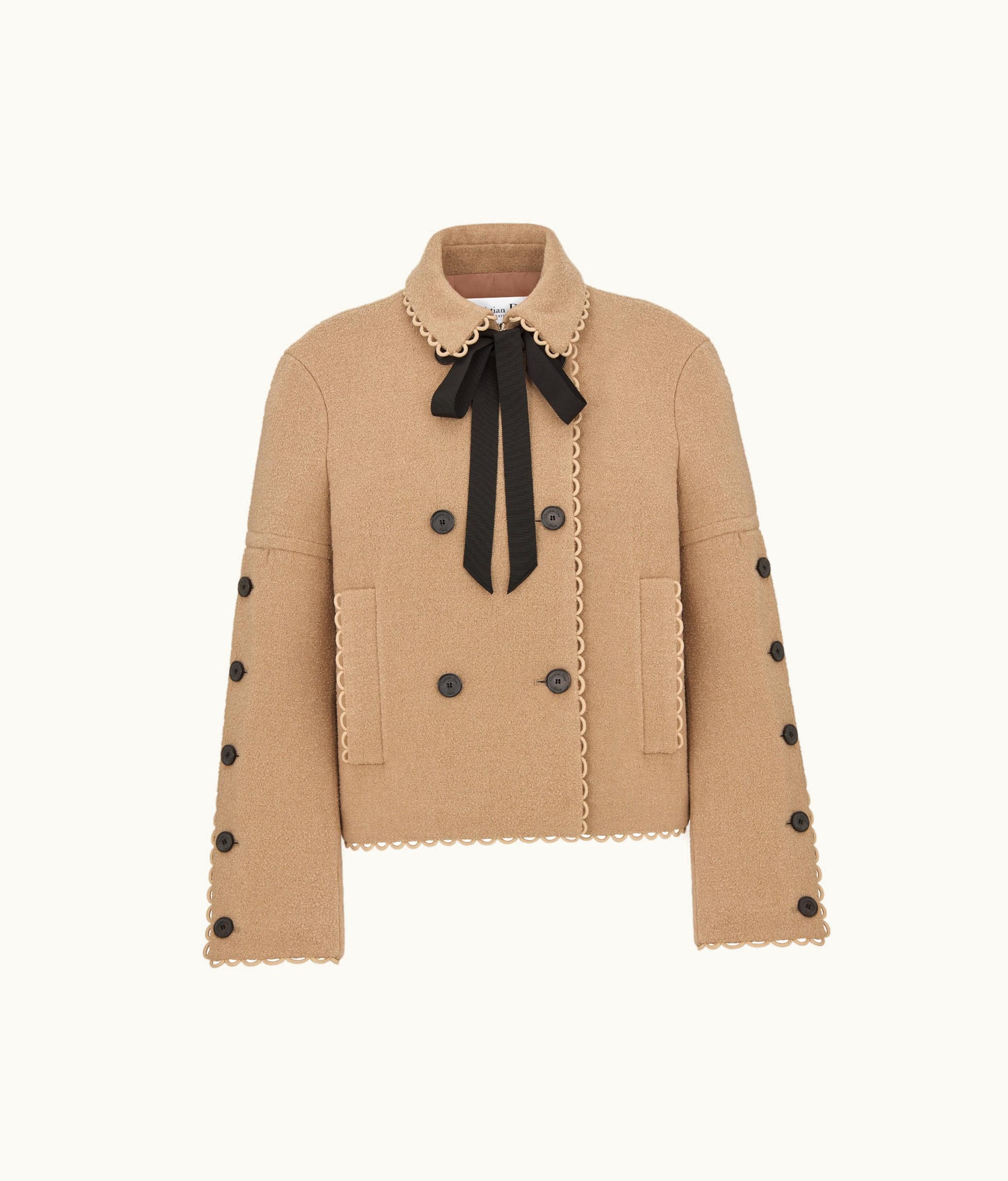 Dior Dior Peacoat - Beige Double-Sided Virgin Wool Bouclé
