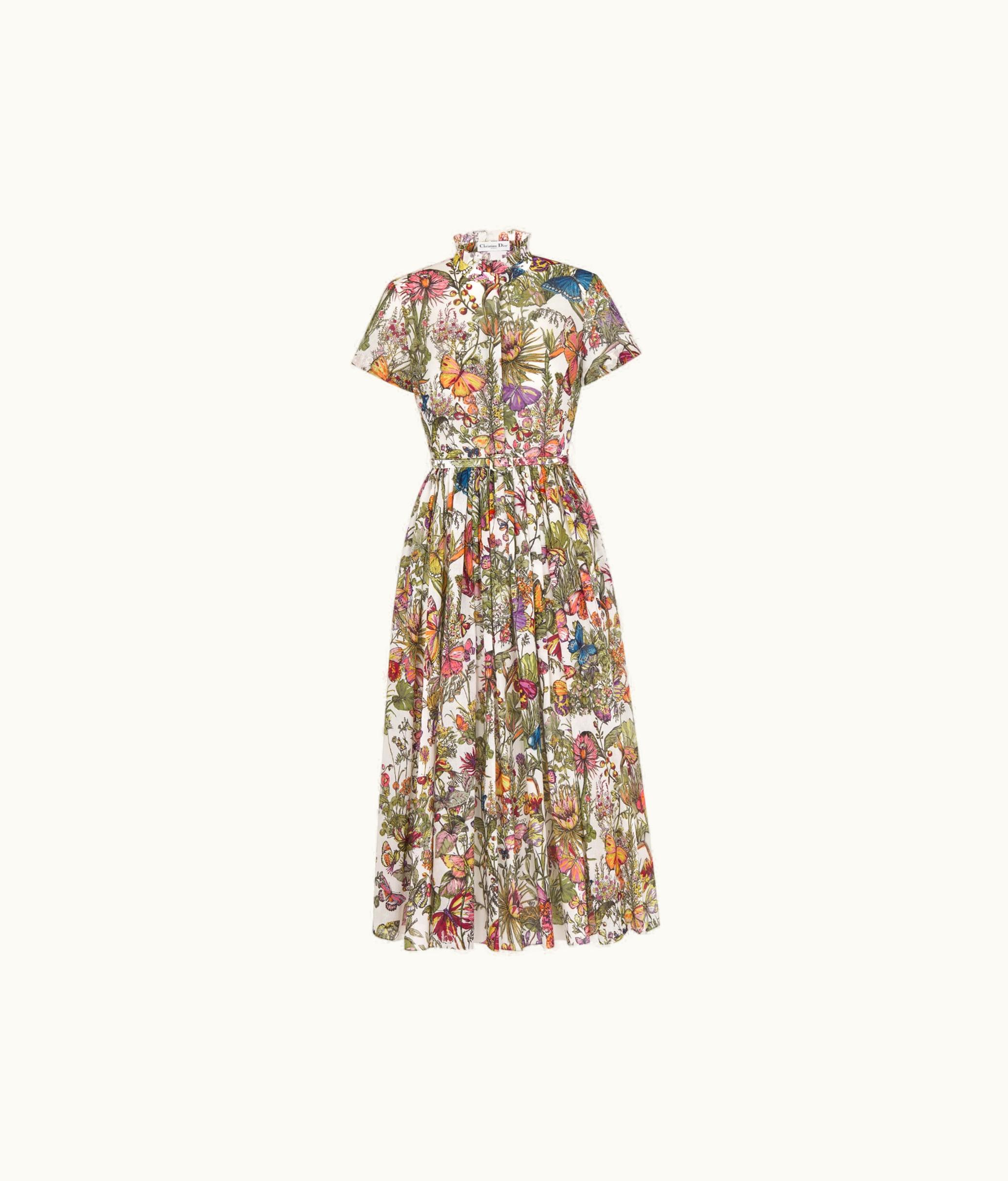 Dior Dior Mid-Length Shirt Dress - Multicolor Cotton Voile With Mexico Millefiori Motif