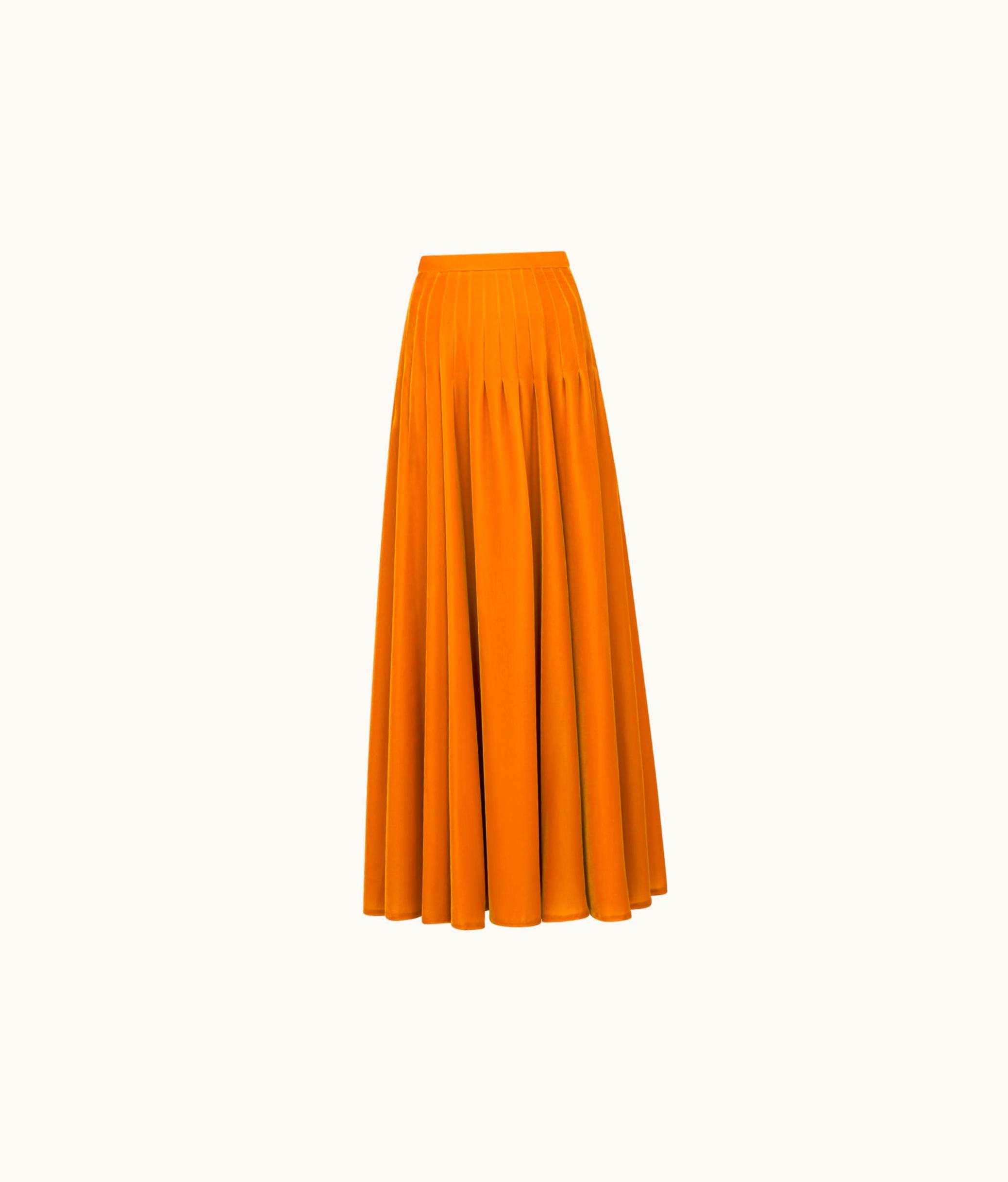 Dior Dior Long Flared Skirt - Orange Velvet