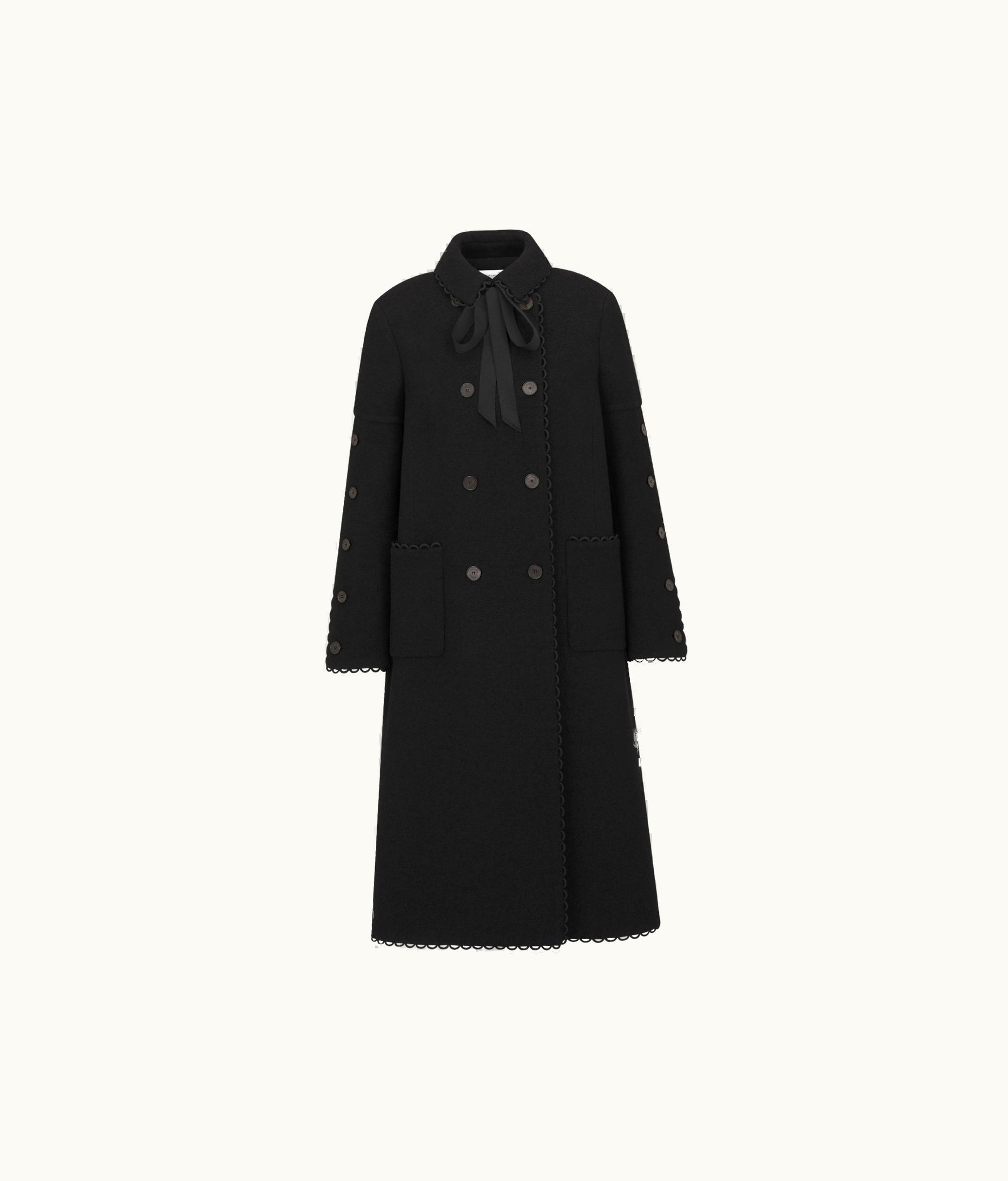 Dior Dior Coat - Black Double-Sided Virgin Wool Bouclé