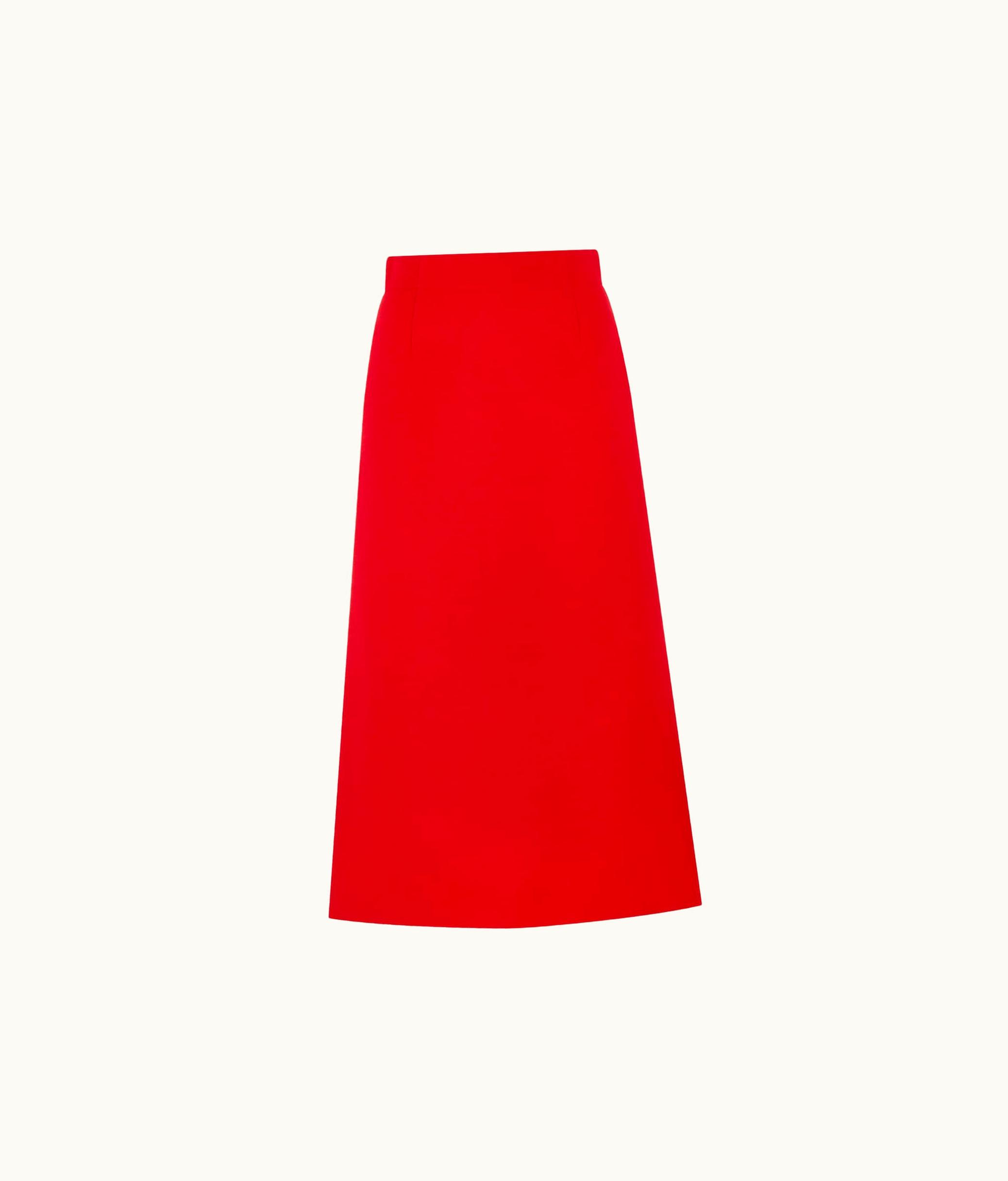 Dior Dior Mid-Length Straight-Cut Skirt - Amaryllis Red Wool And Silk