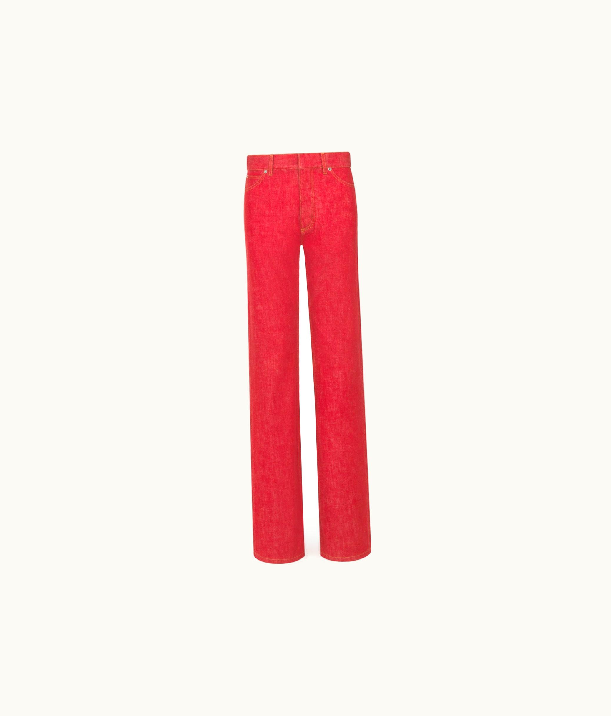 Dior Dior Fitted Jeans - Amaryllis Red Cotton Denim