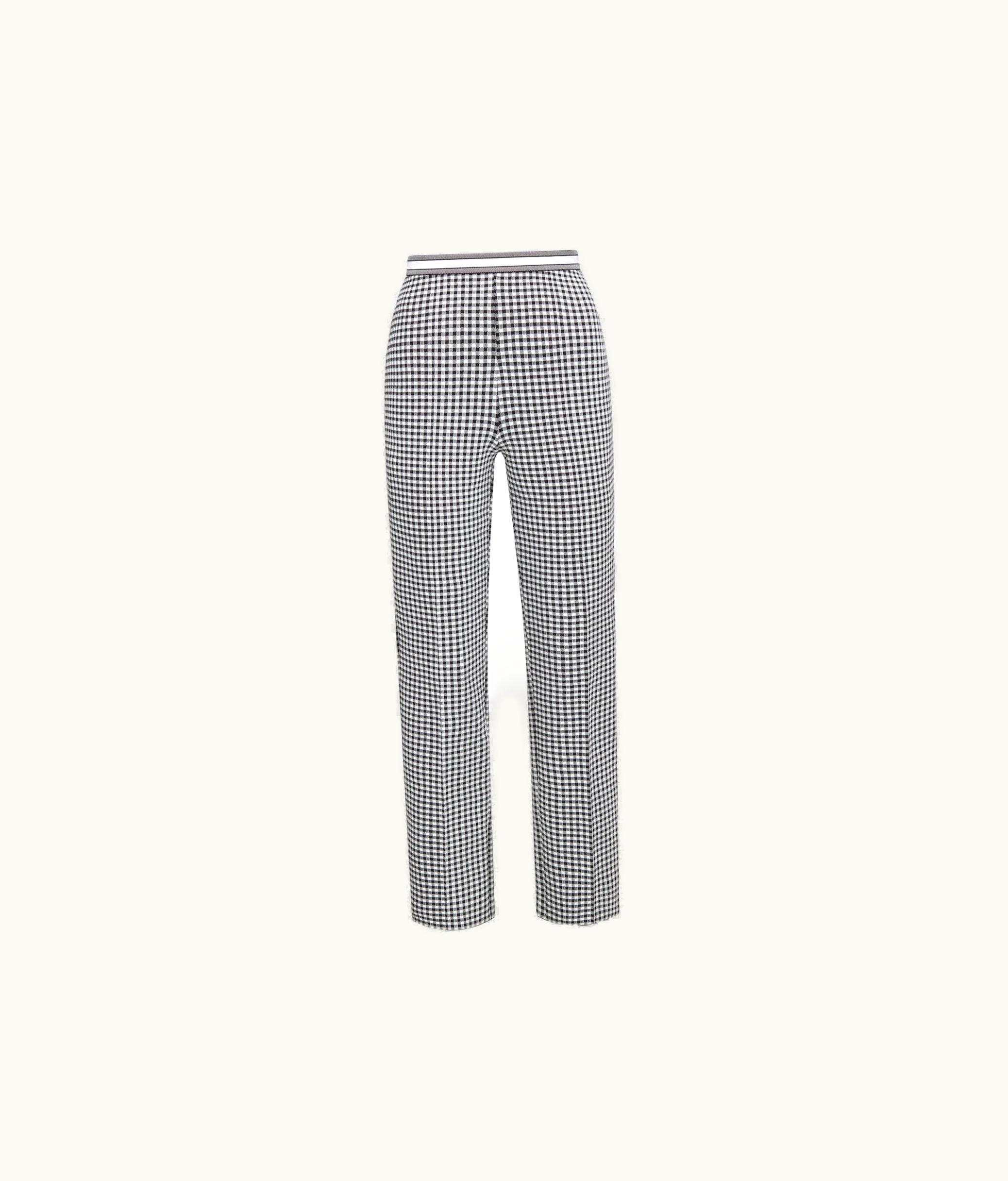 Dior Straight-Cut Pants - Gray And Black Check'n'Dior Knit
