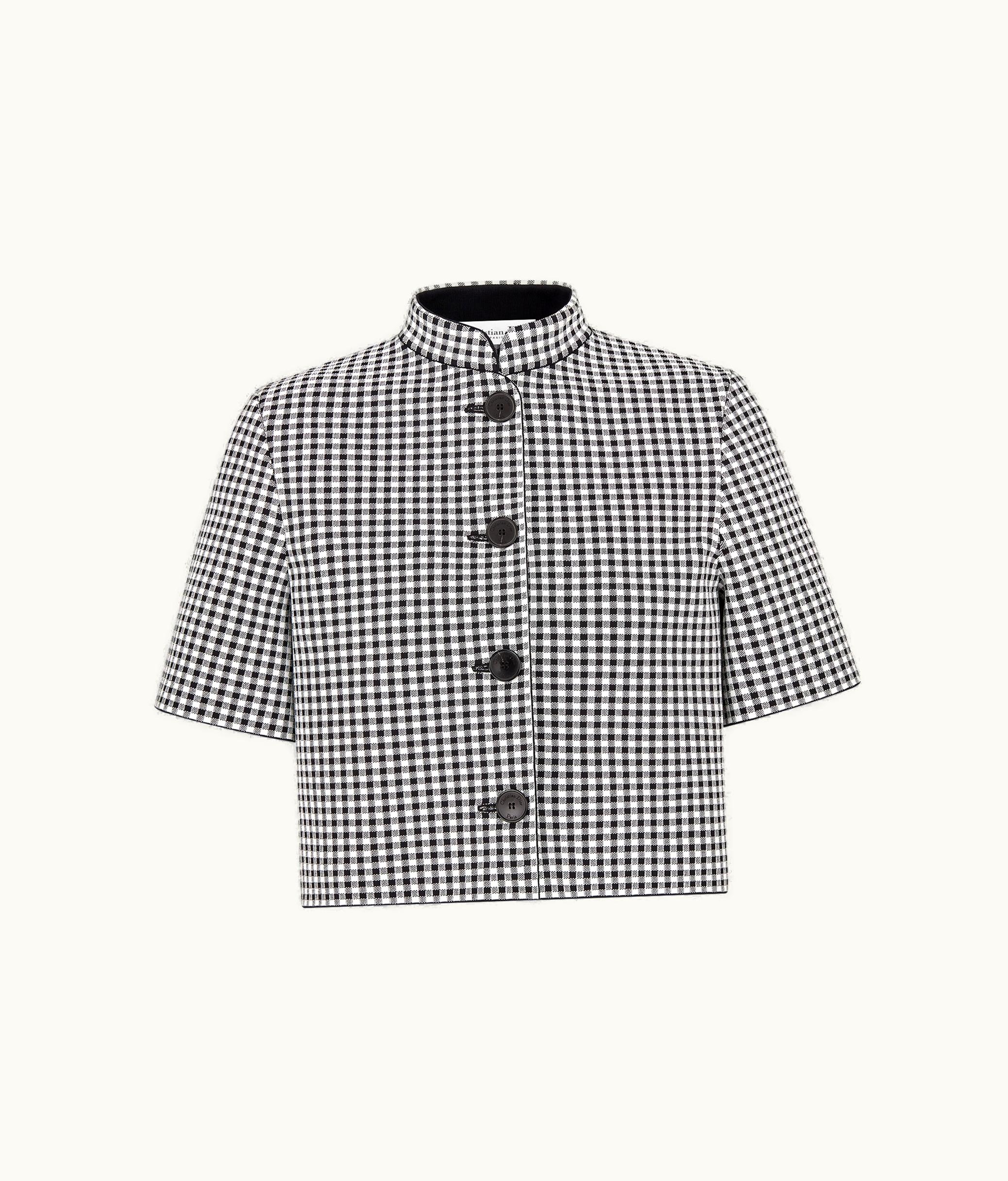 Dior Cropped Jacket - Gray And Black Check'n'Dior Knit