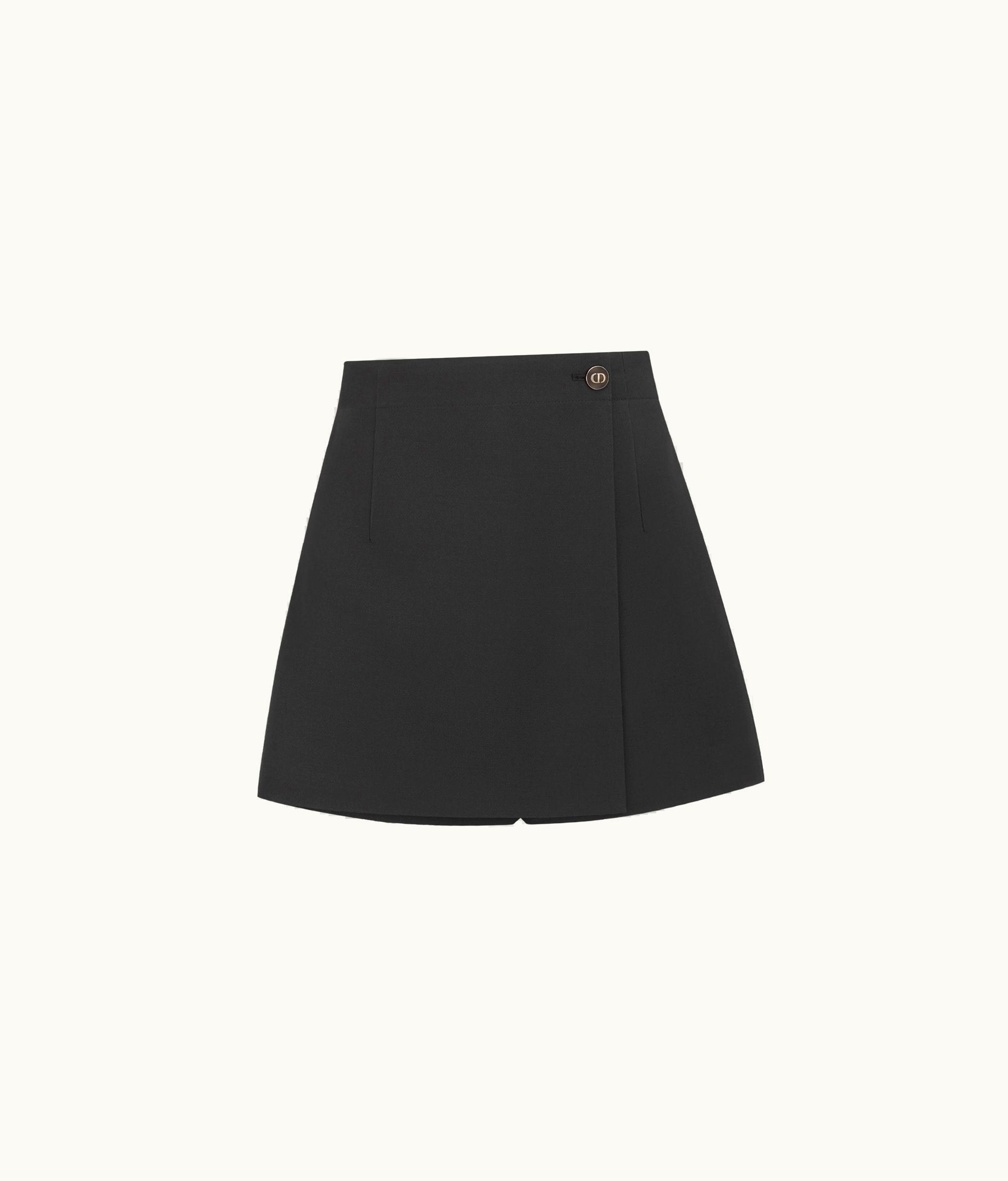 Dior Dior Skort With CD Button - Black Wool And Silk