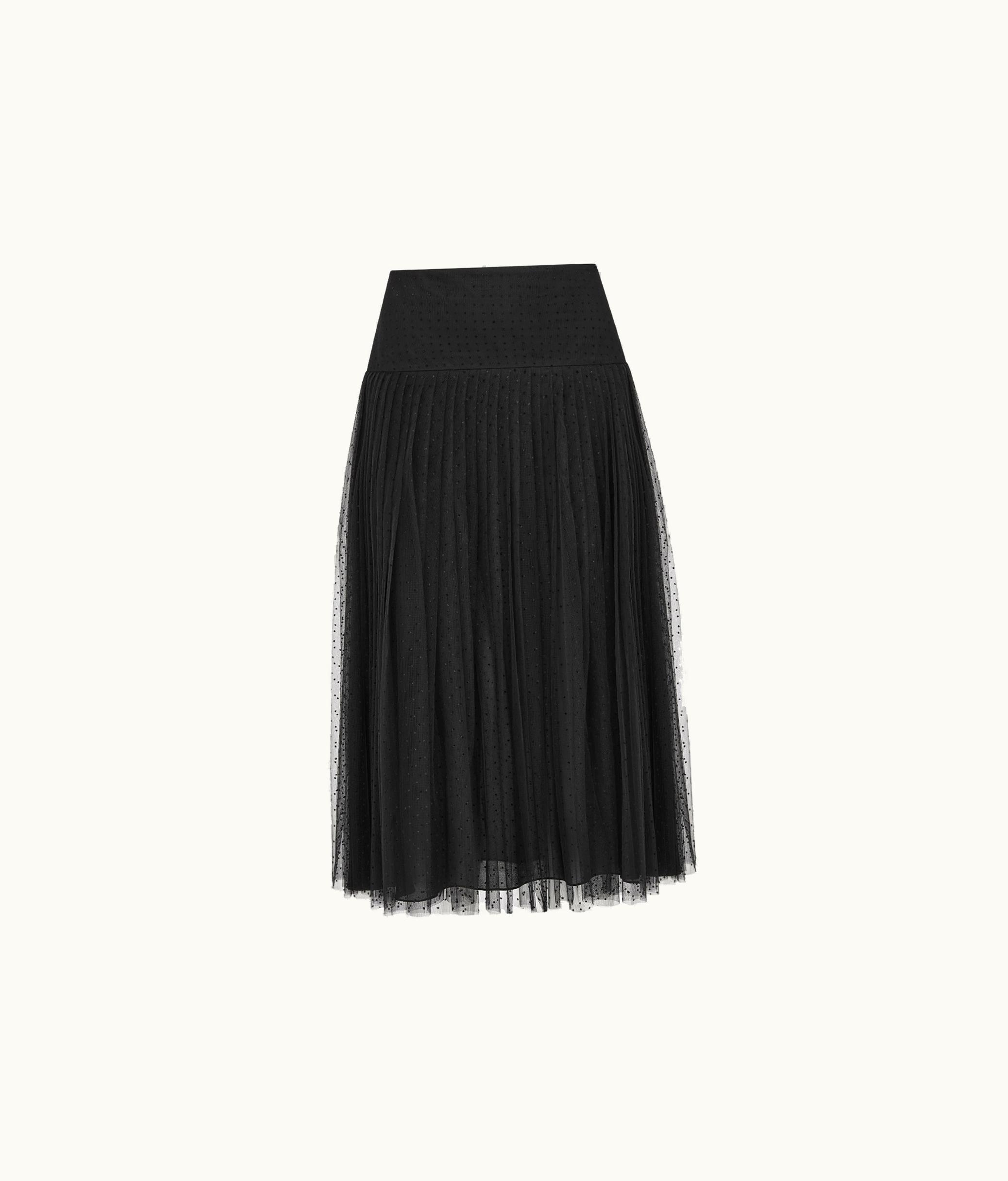 Dior Dior Mid-Length Pleated Skirt - Black Plumetis Tulle