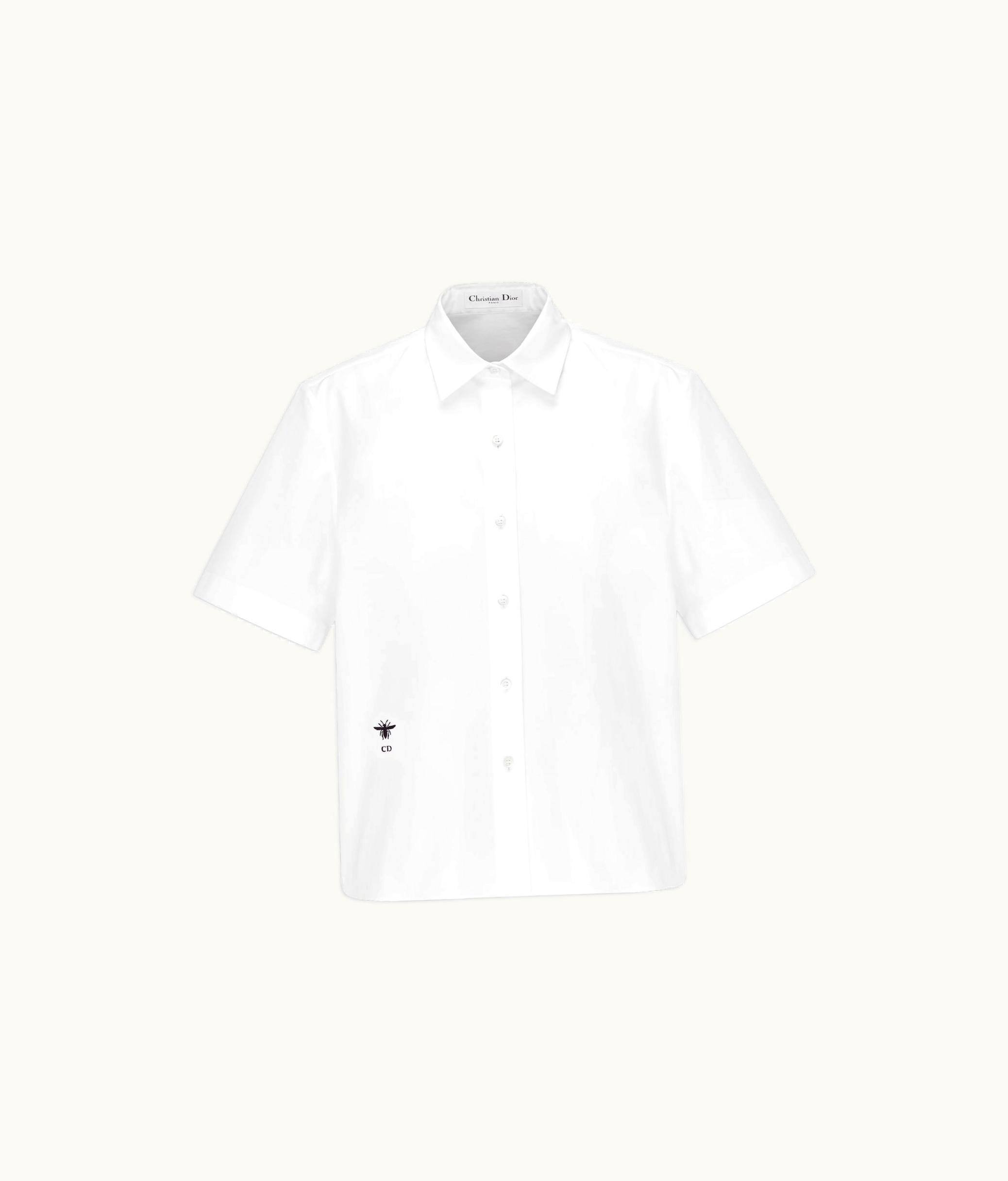 Dior Dior Short Buttoned Blouse - White Cotton Poplin