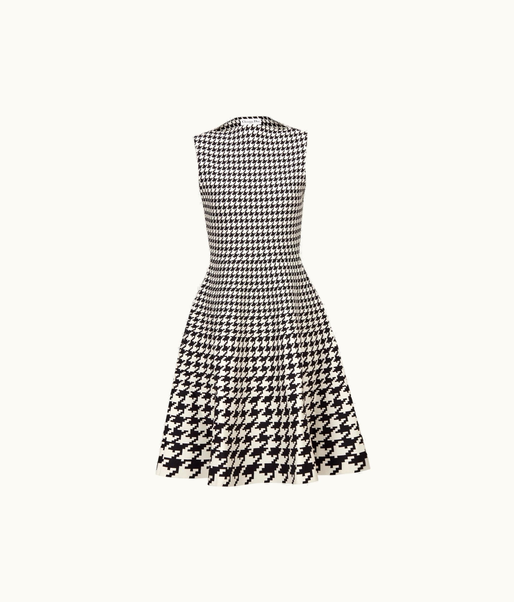 Dior Dior Mid-Length Dress - Black And White Houndstooth Technical Cotton Jacquard