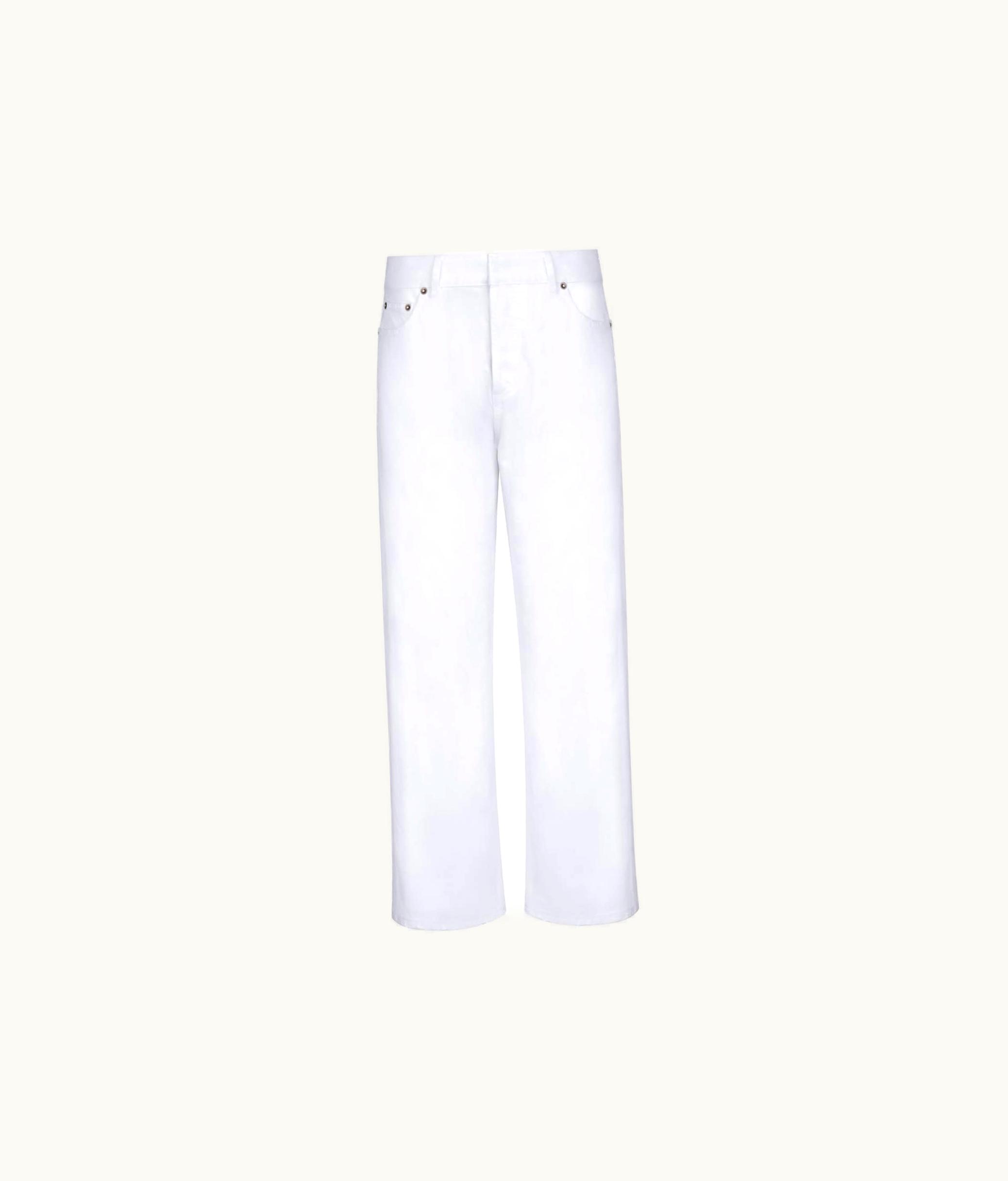 Dior Dior 8 Straight Cropped Jeans, D03 - White Cotton Denim