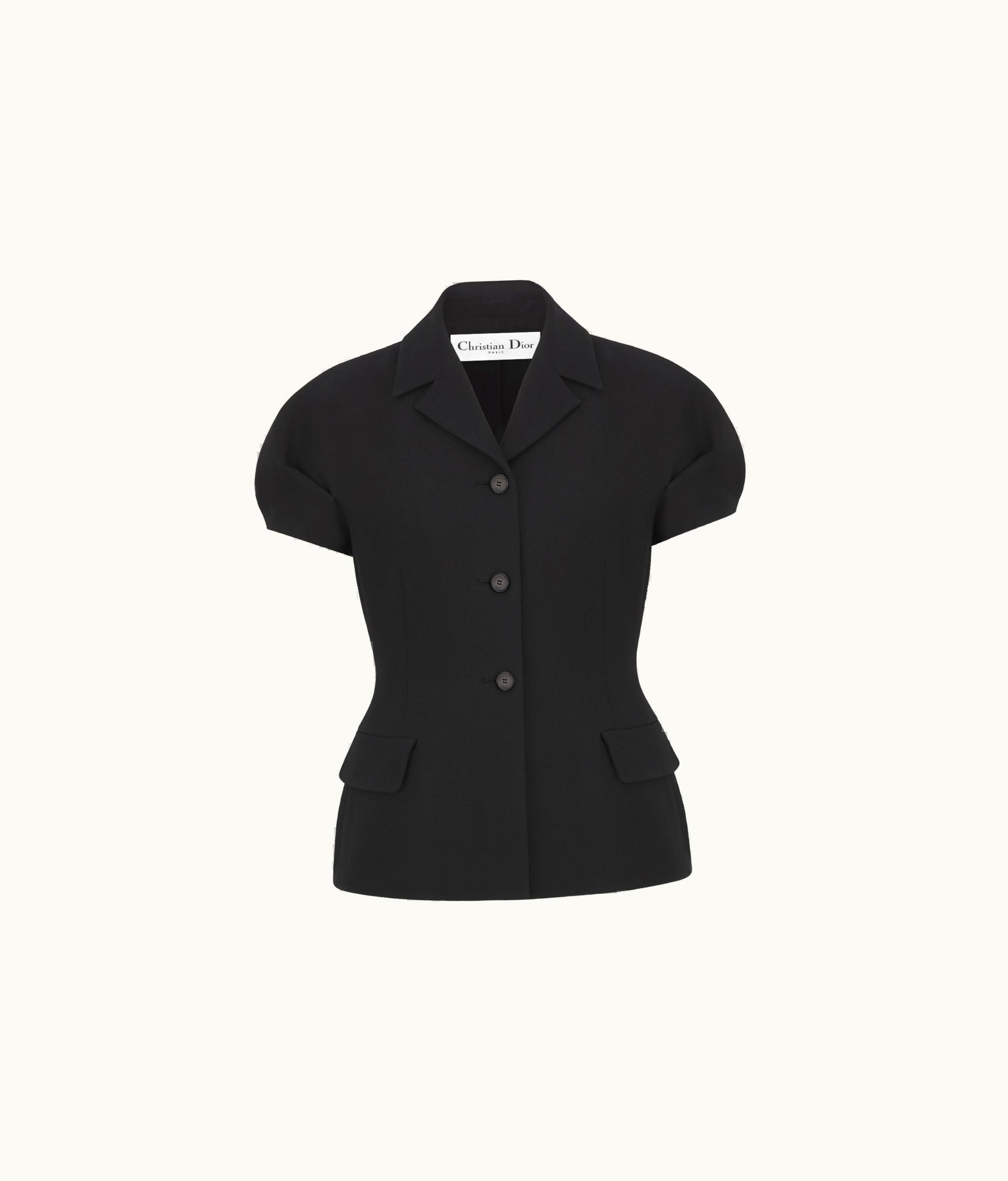 Dior Dior Fitted Jacket With Puff Sleeves - Black Wool And Silk