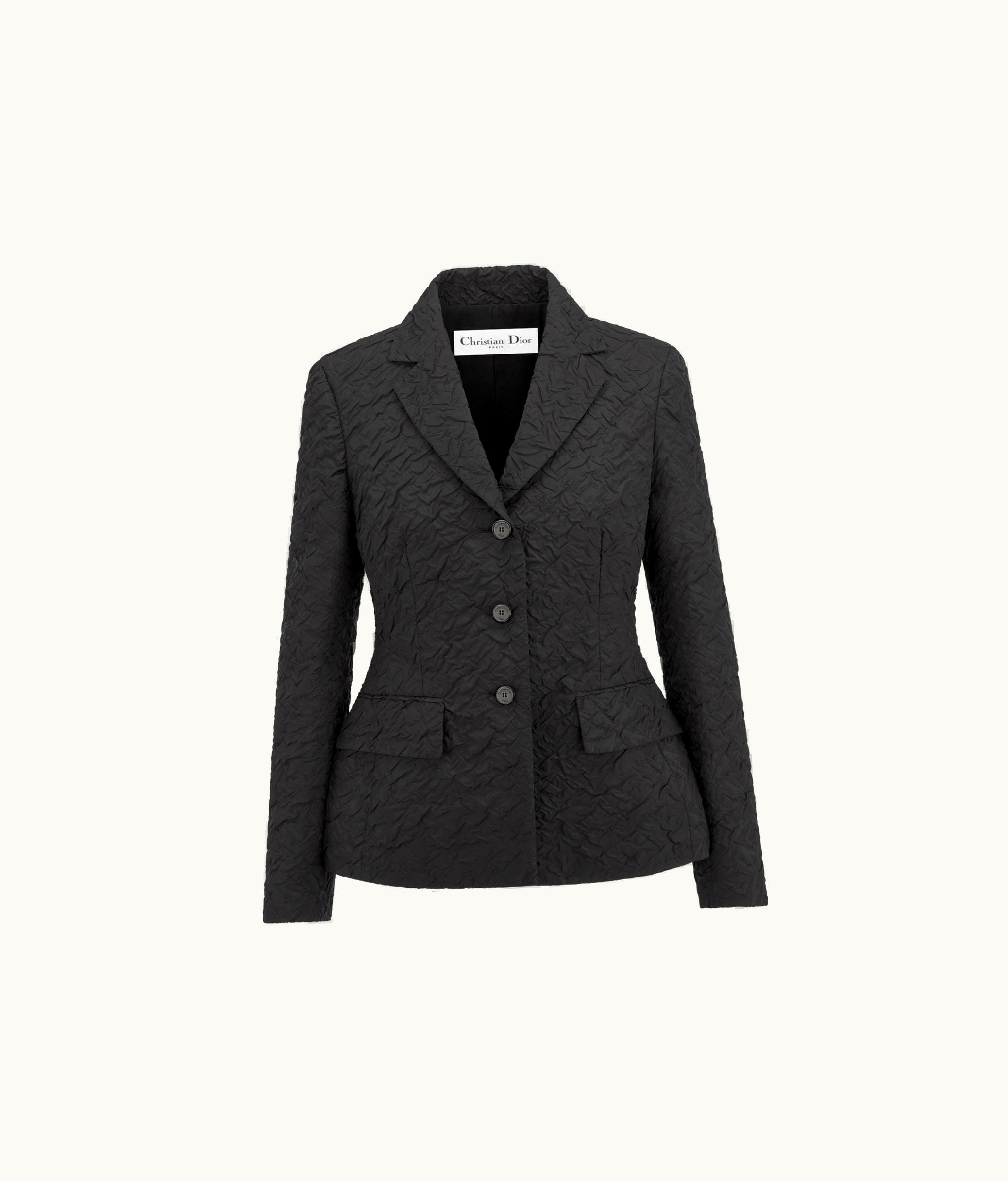 Dior Dior Fitted Jacket - Black Cloqué-Effect Technical Jacquard