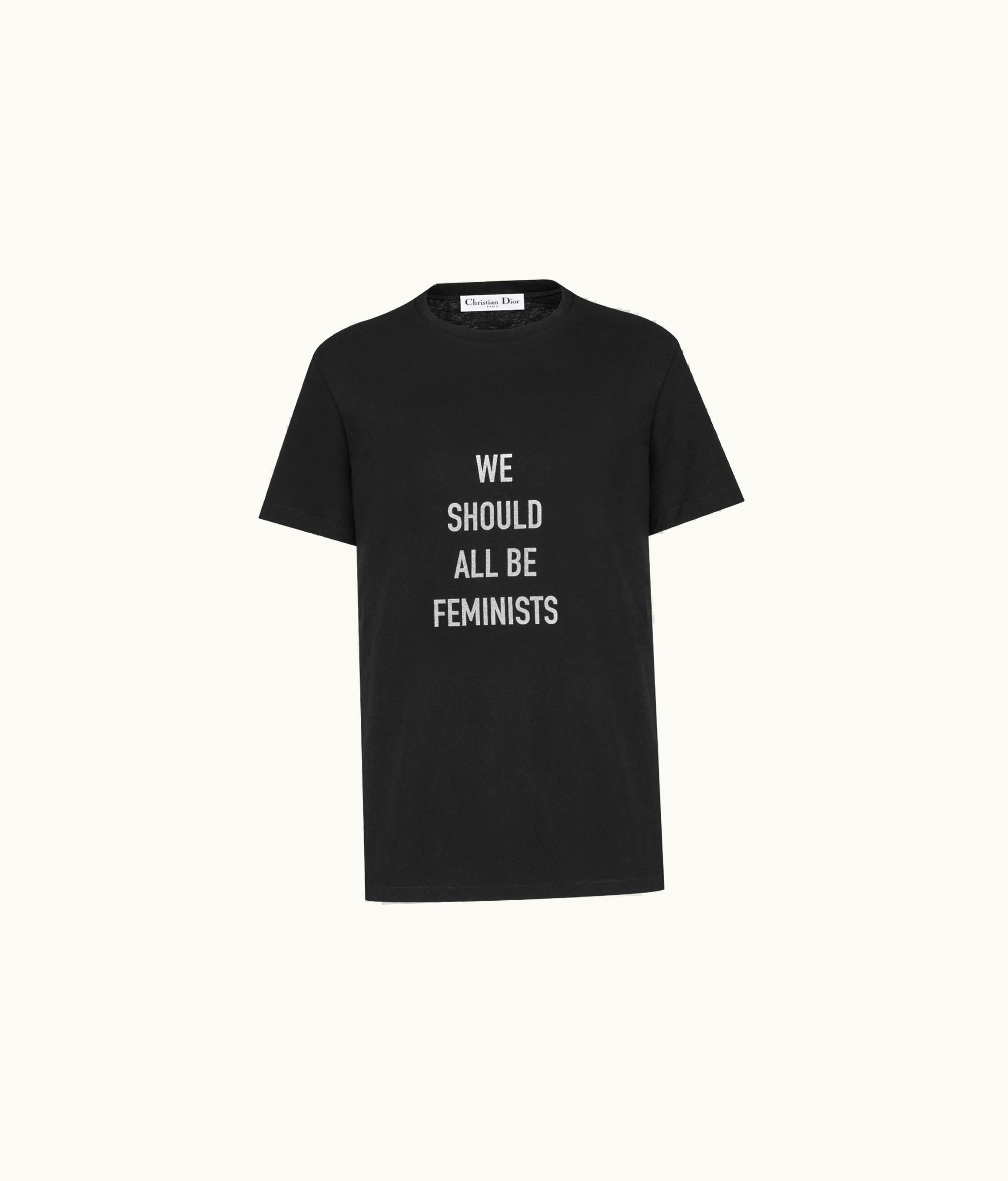 Dior Dior 'We Should All Be feminists' T-Shirt - Black Cotton And Linen Jersey