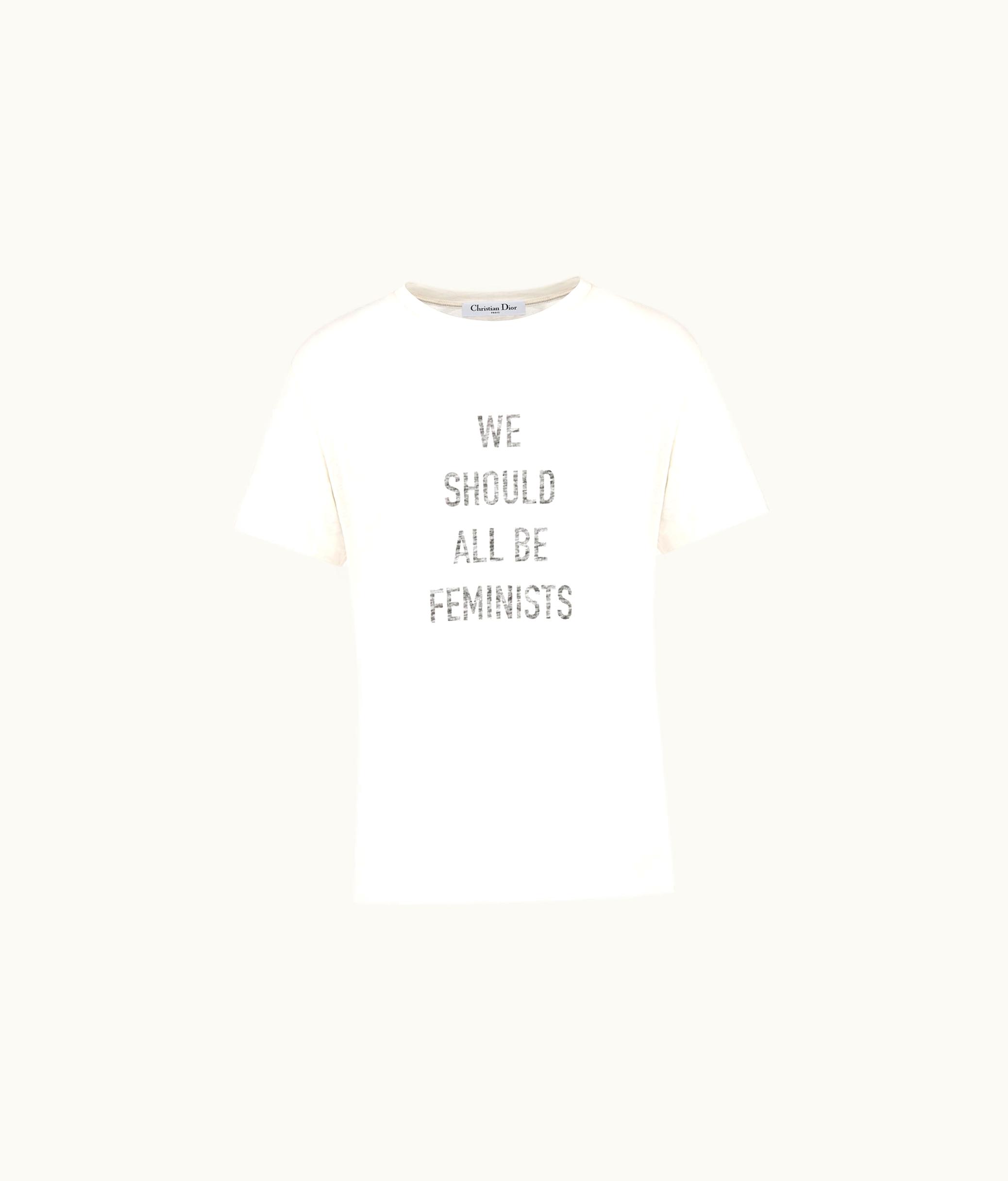 Dior Dior 'WE Should All Be FEMINISTS' T-Shirt - White Cotton Jersey And Linen