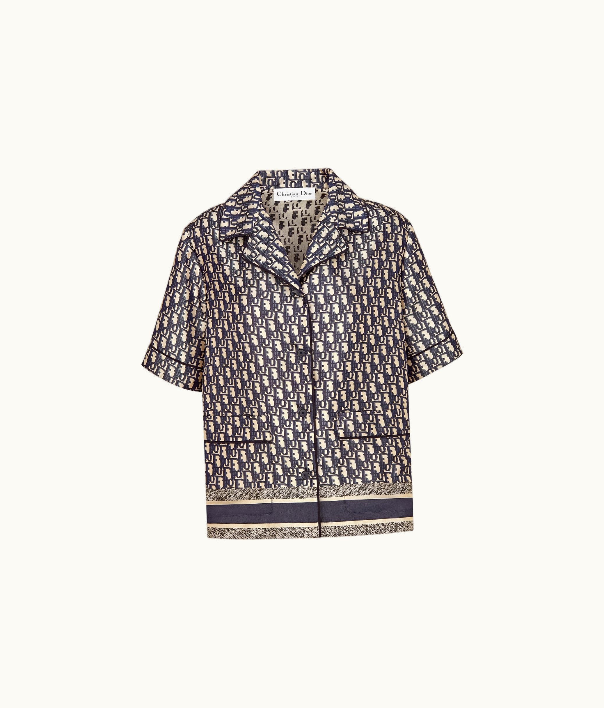 Dior Dior Chez Moi Short-Sleeved Shirt - Blue Dior Oblique Silk Twill