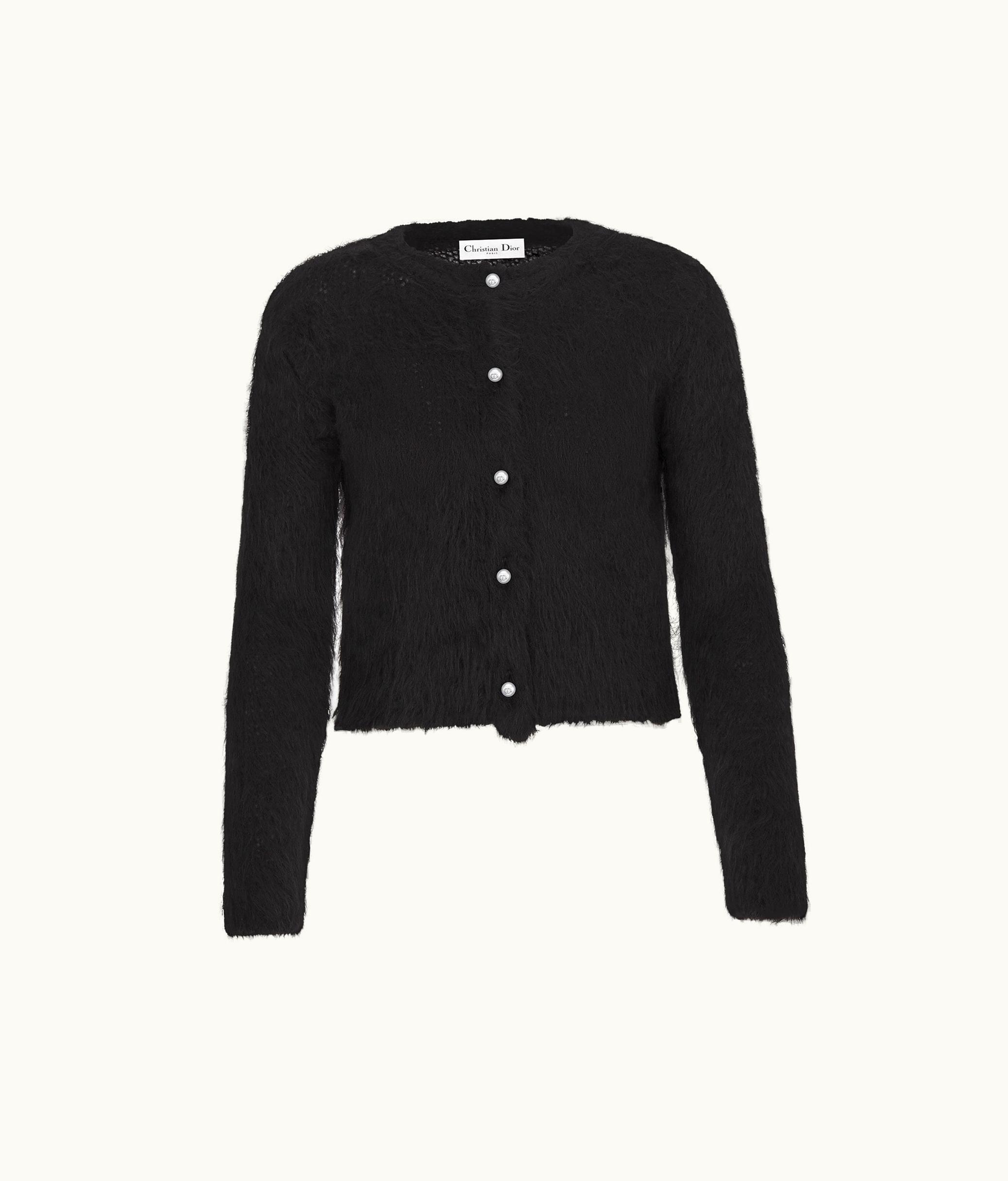 Dior Dior Cardigan - Black Technical Alpaca And Wool Knit
