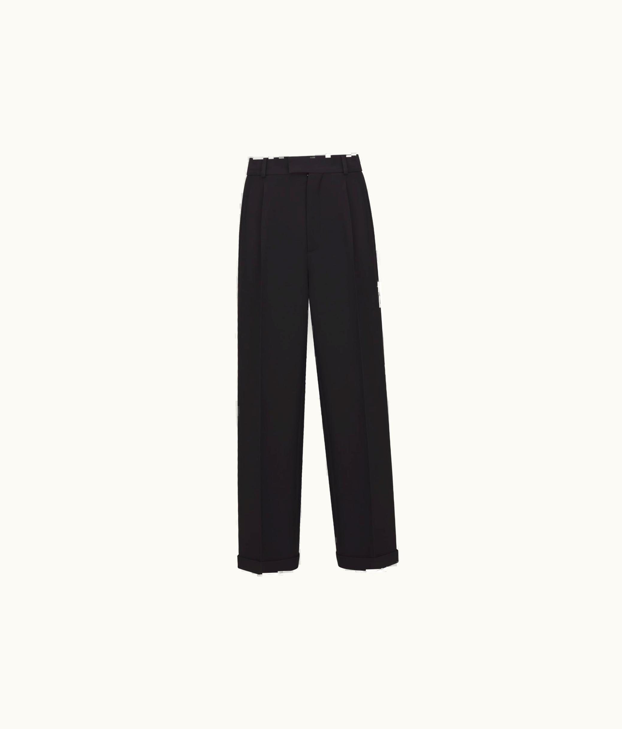 Dior Dior Sophistique Wool Silk Straight-Cut Pants Black