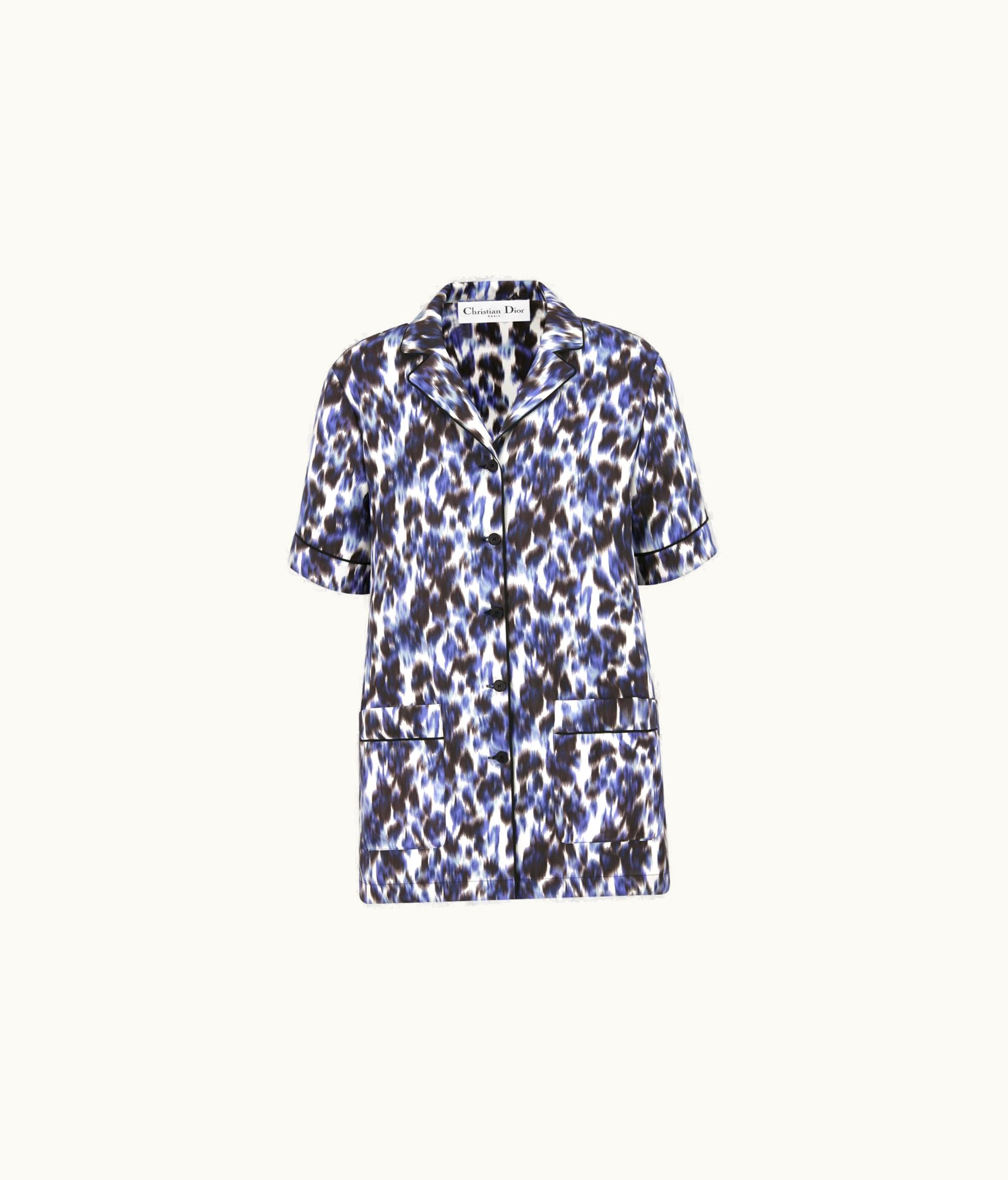 Dior Dior Short-Sleeved Shirt - Ivory And Deep Blue Wildior Silk Twill