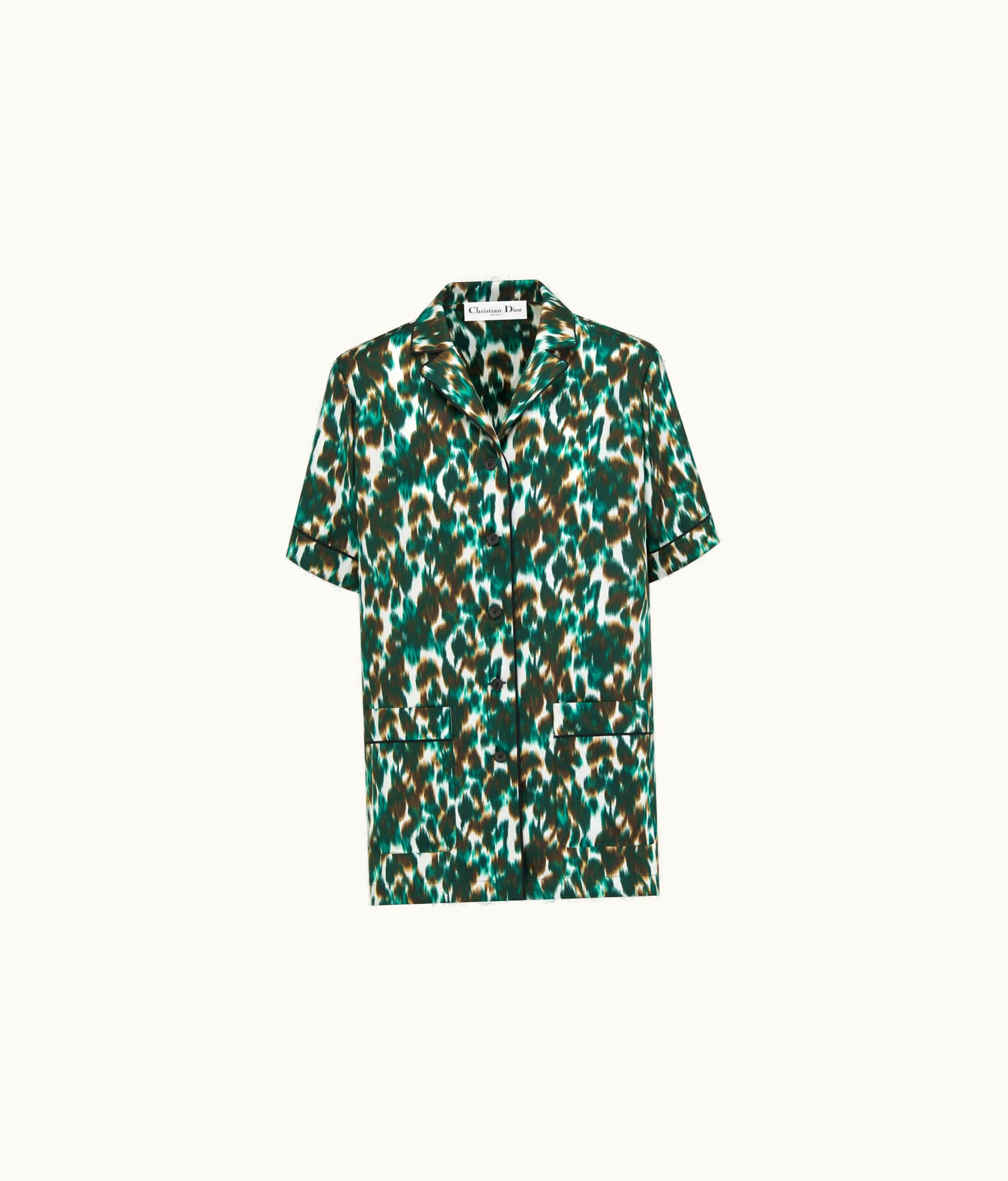 Dior Dior Short-Sleeved Shirt - Ivory And Green Wildior Silk Twill