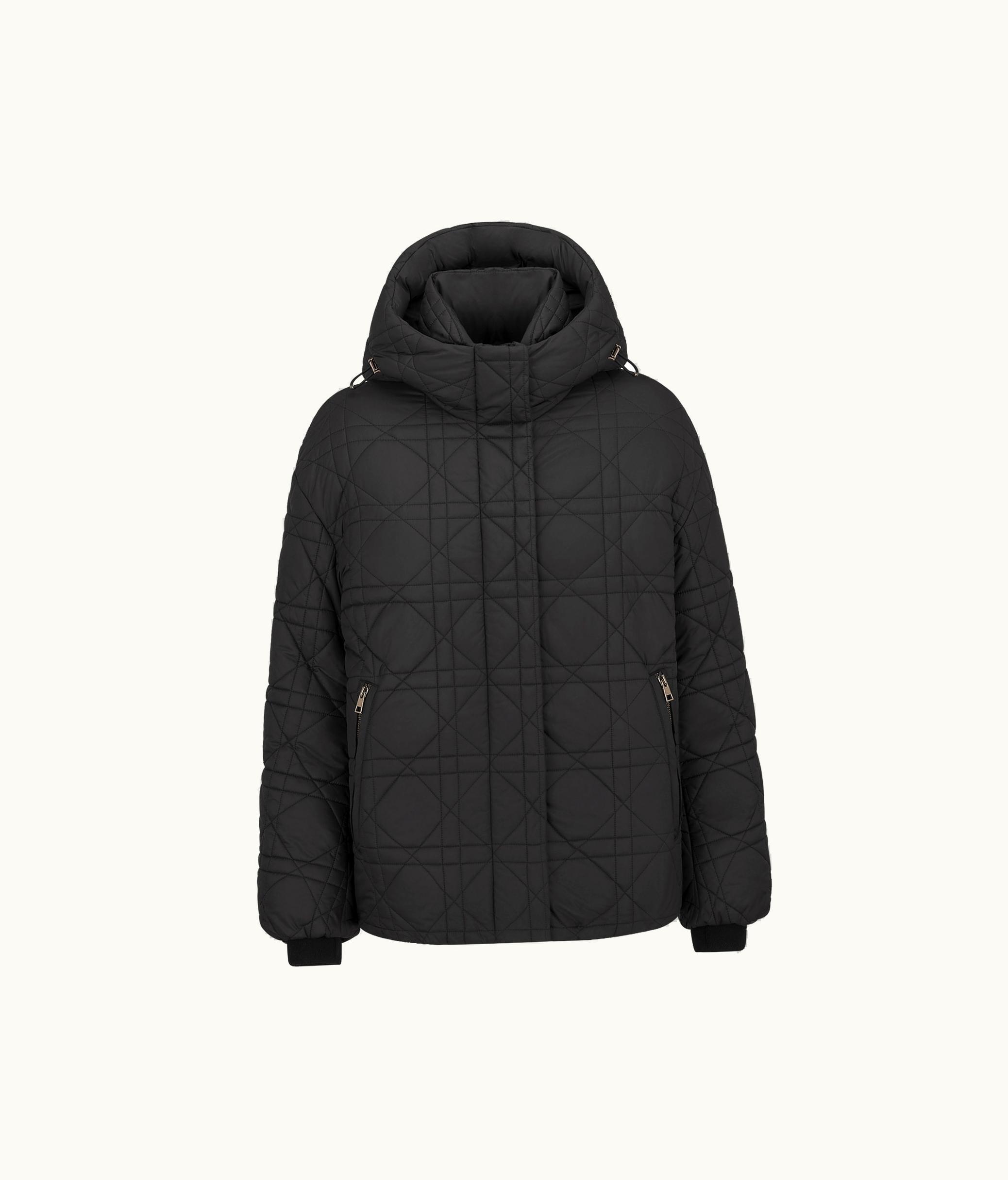 Dior Dioralps Macrocannage Hooded Puffer Jacket - Black Quilted Technical Taffeta