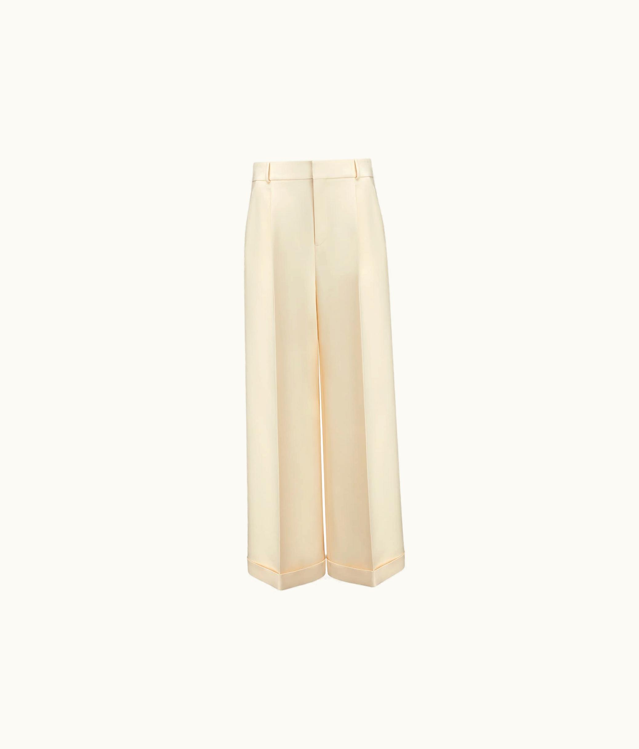 Dior Dior Flared Pants - Ecru Wool And Silk