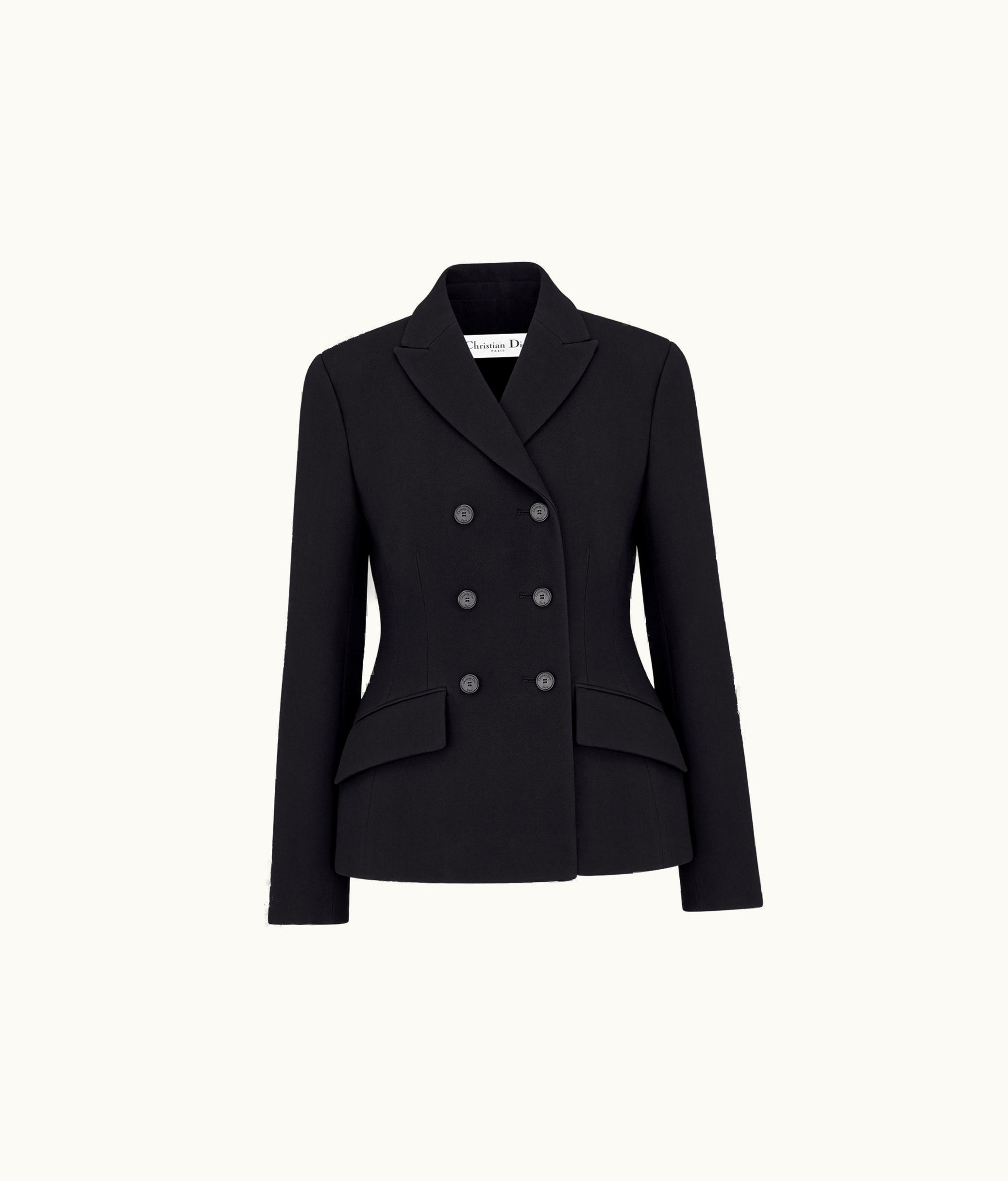 Dior Dior V06 Fitted Jacket - Black Double-Breasted Wool And Silk