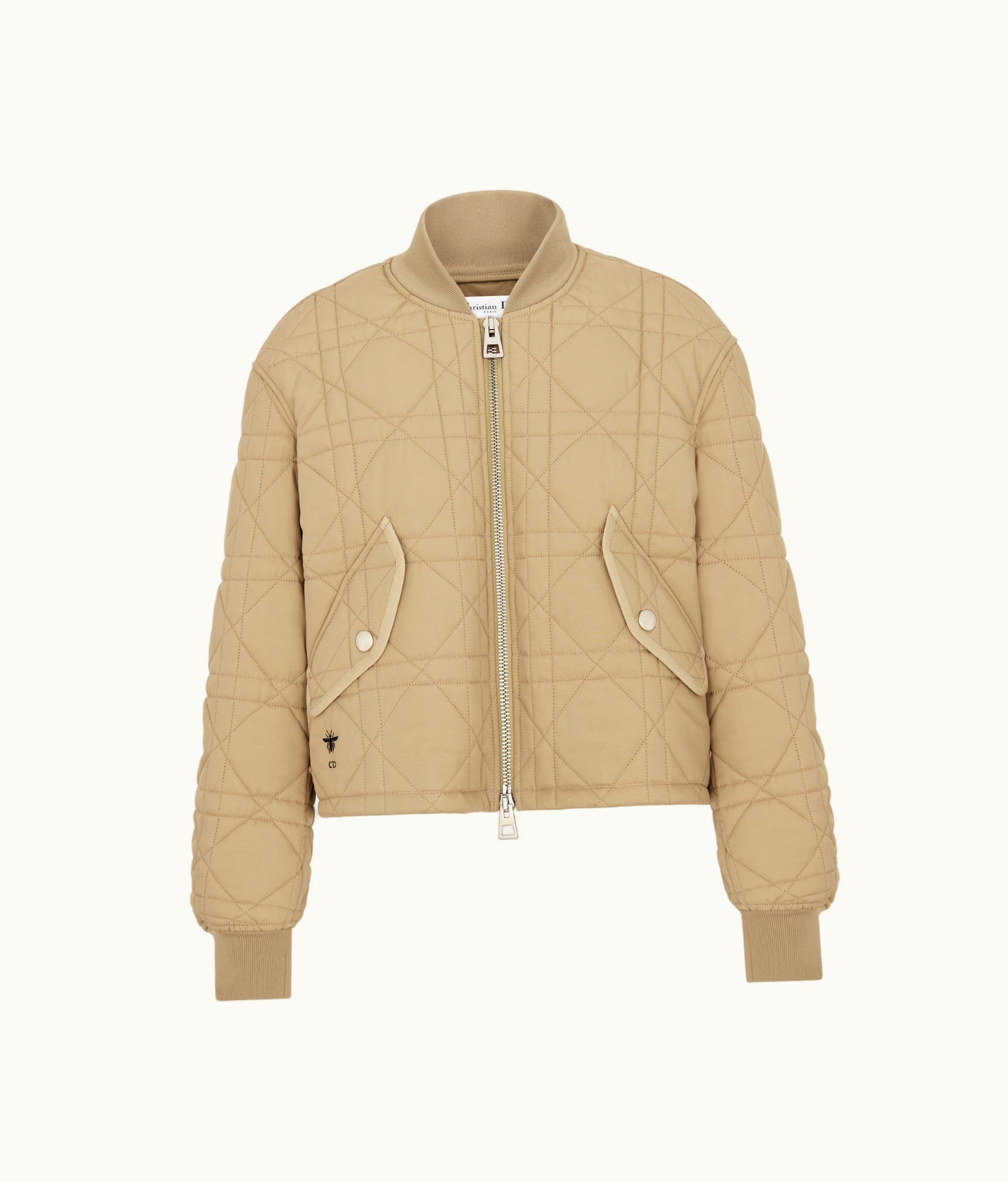 Dior Dior Macrocannage Bomber Jacket - Beige Quilted Technical Cotton Taffeta