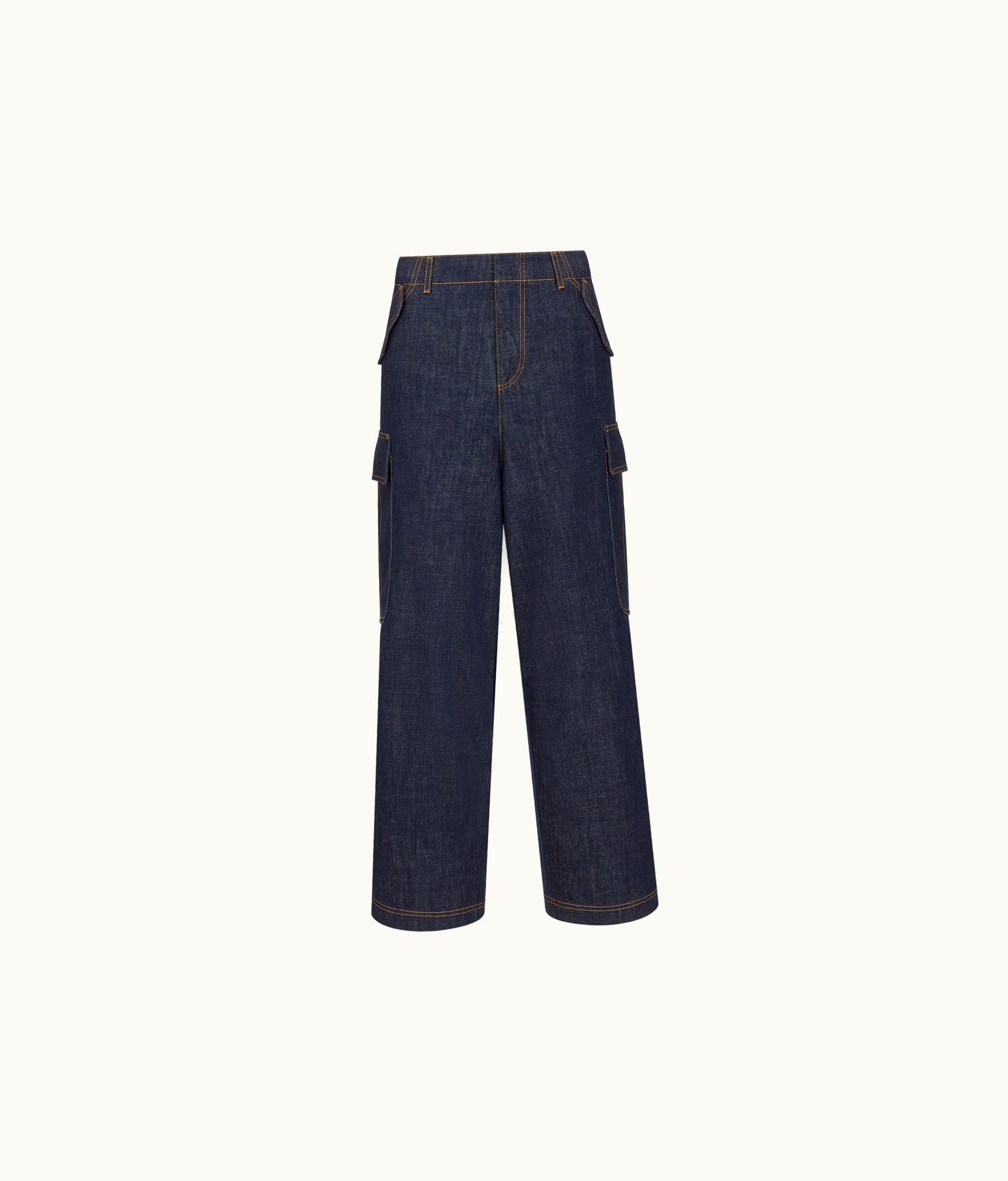 Dior Dior 8 Cargo Jeans, D02 - Deep Blue Cotton Denim