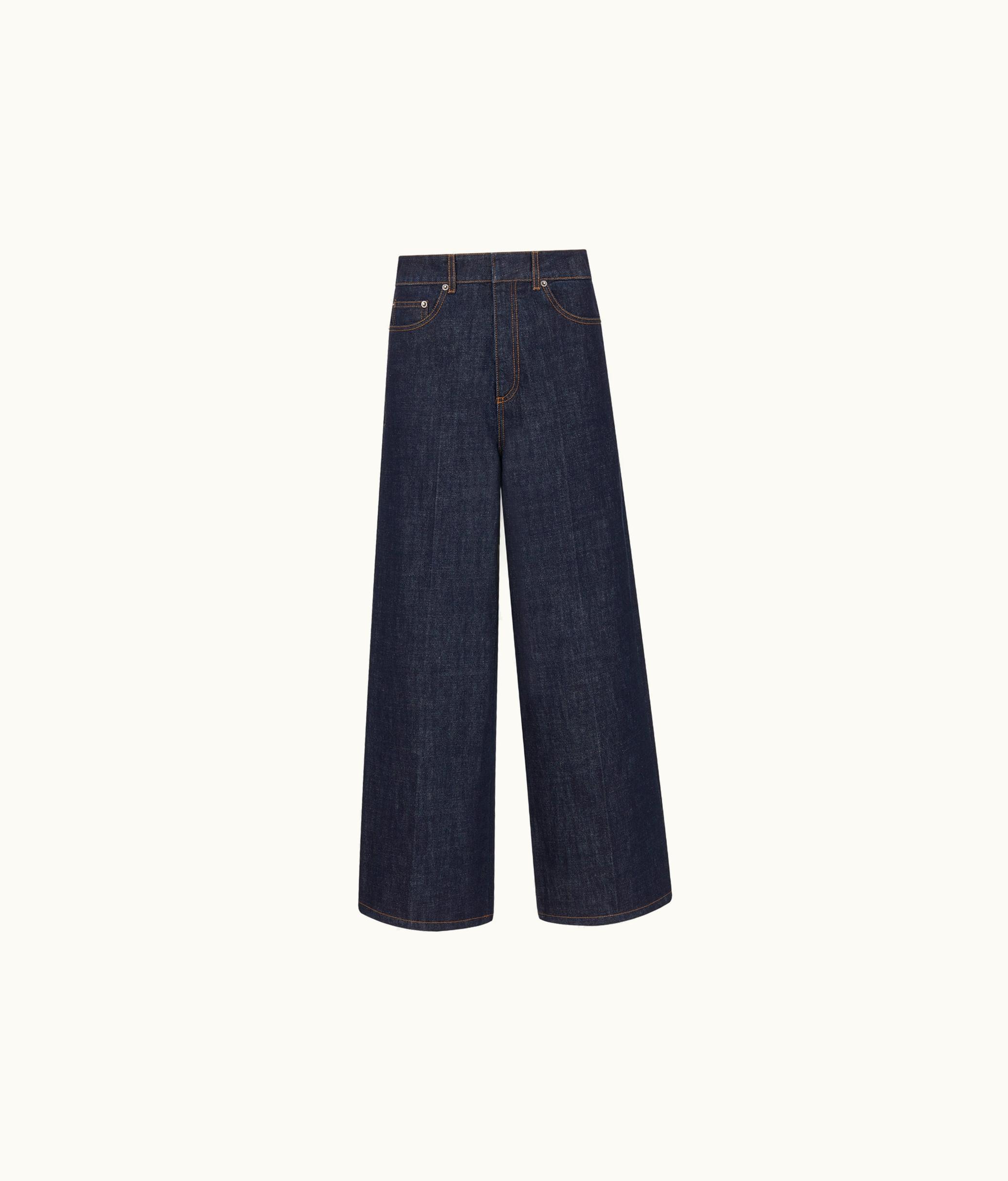 Dior Dior 8 Flared Cropped Jeans, D07 - Deep Blue Cotton Denim
