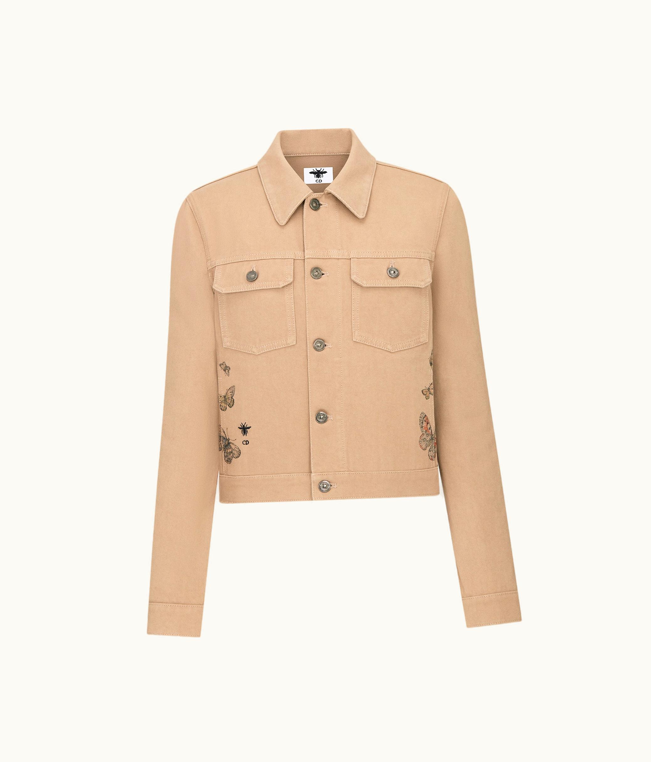 Dior Dior Jacket - Beige Cotton Denim With Multicolor Butterfly Around The World Motif