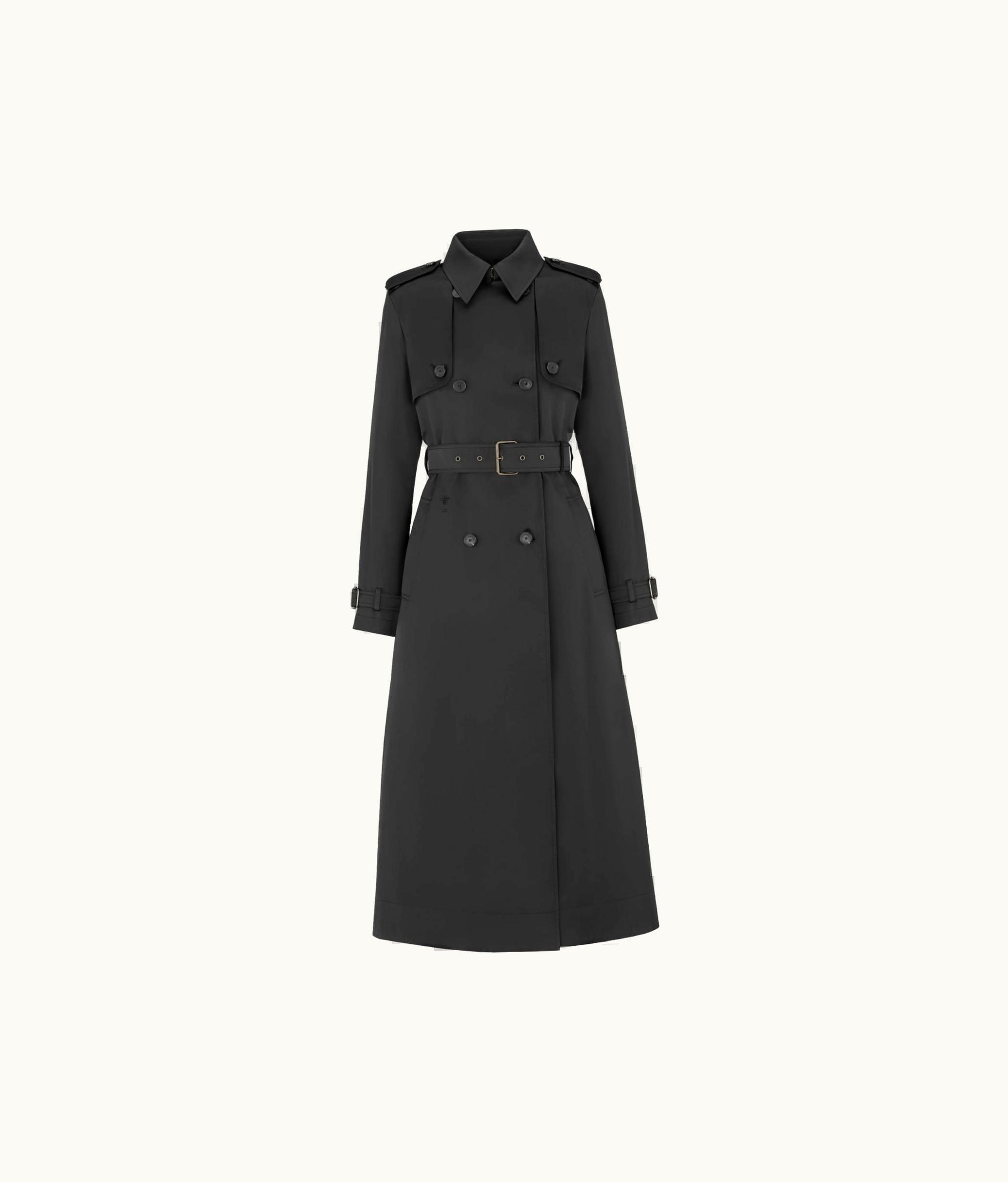 Dior Dior Pleated Trench Coat - Black Technical Silk Twill