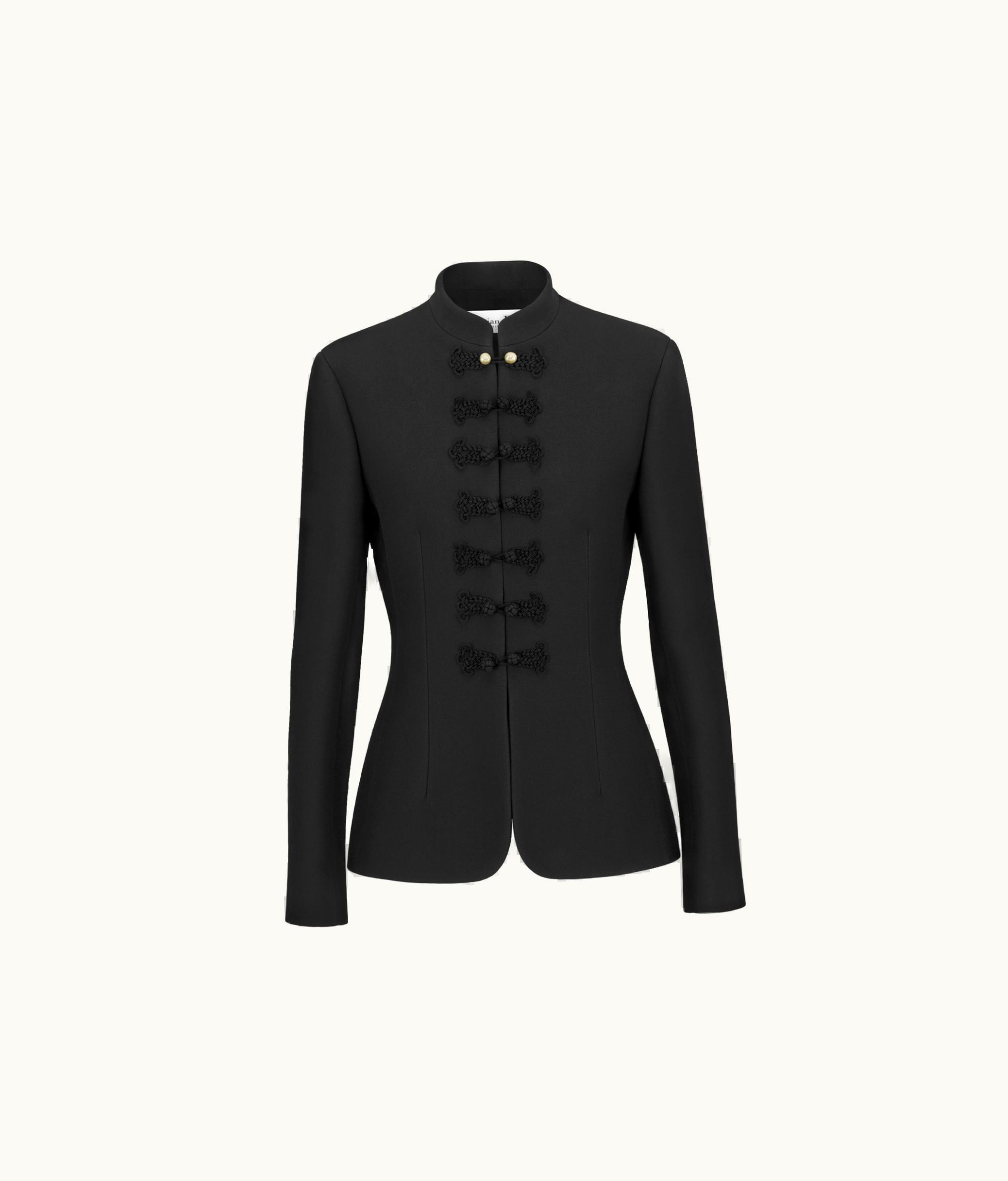 Dior Dior Brandenburg Fitted Jacket - Black Wool And Silk