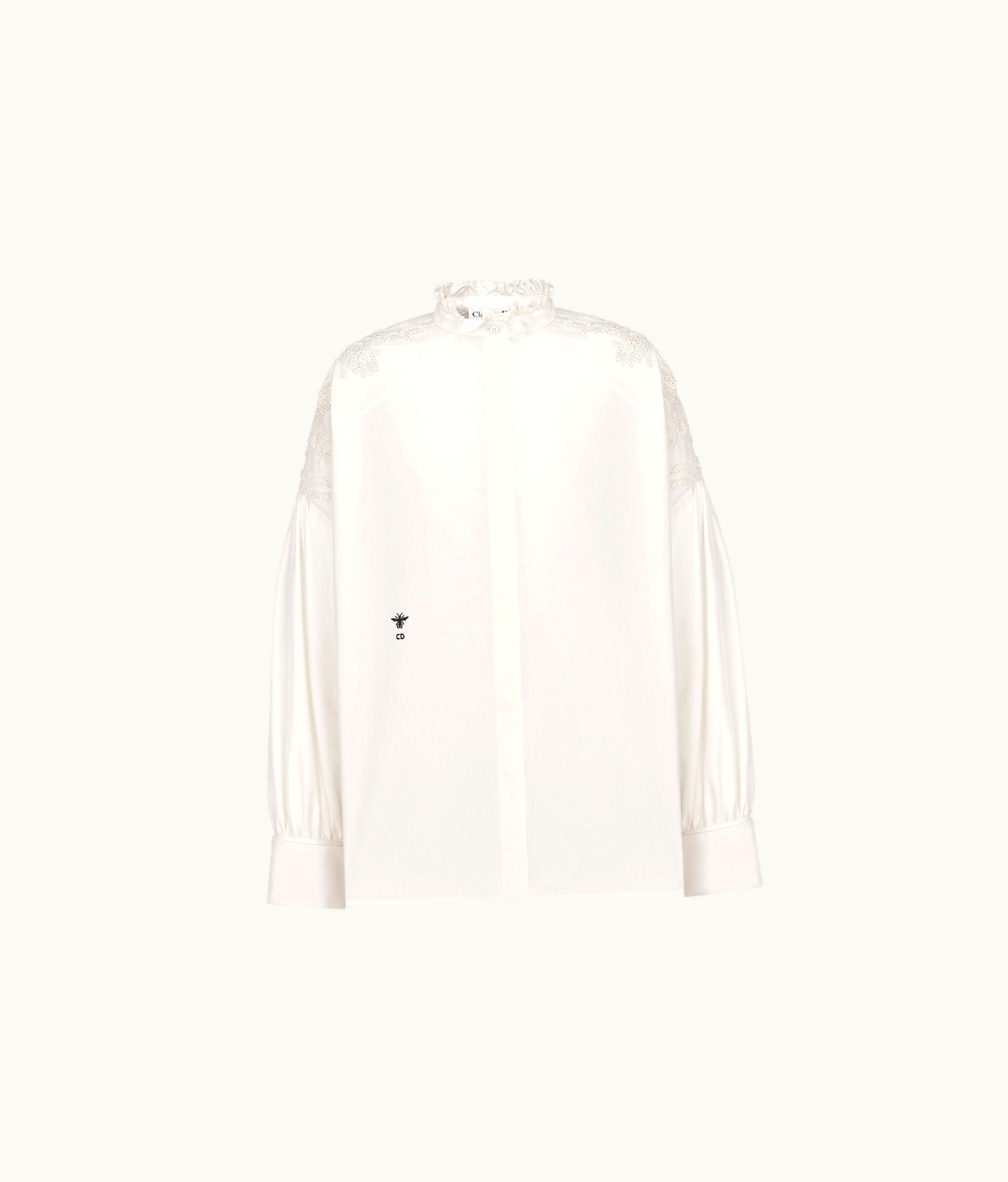 Dior Dior Embroidered Blouse - Ecru Cotton Poplin And Silk With Butterfly Motif