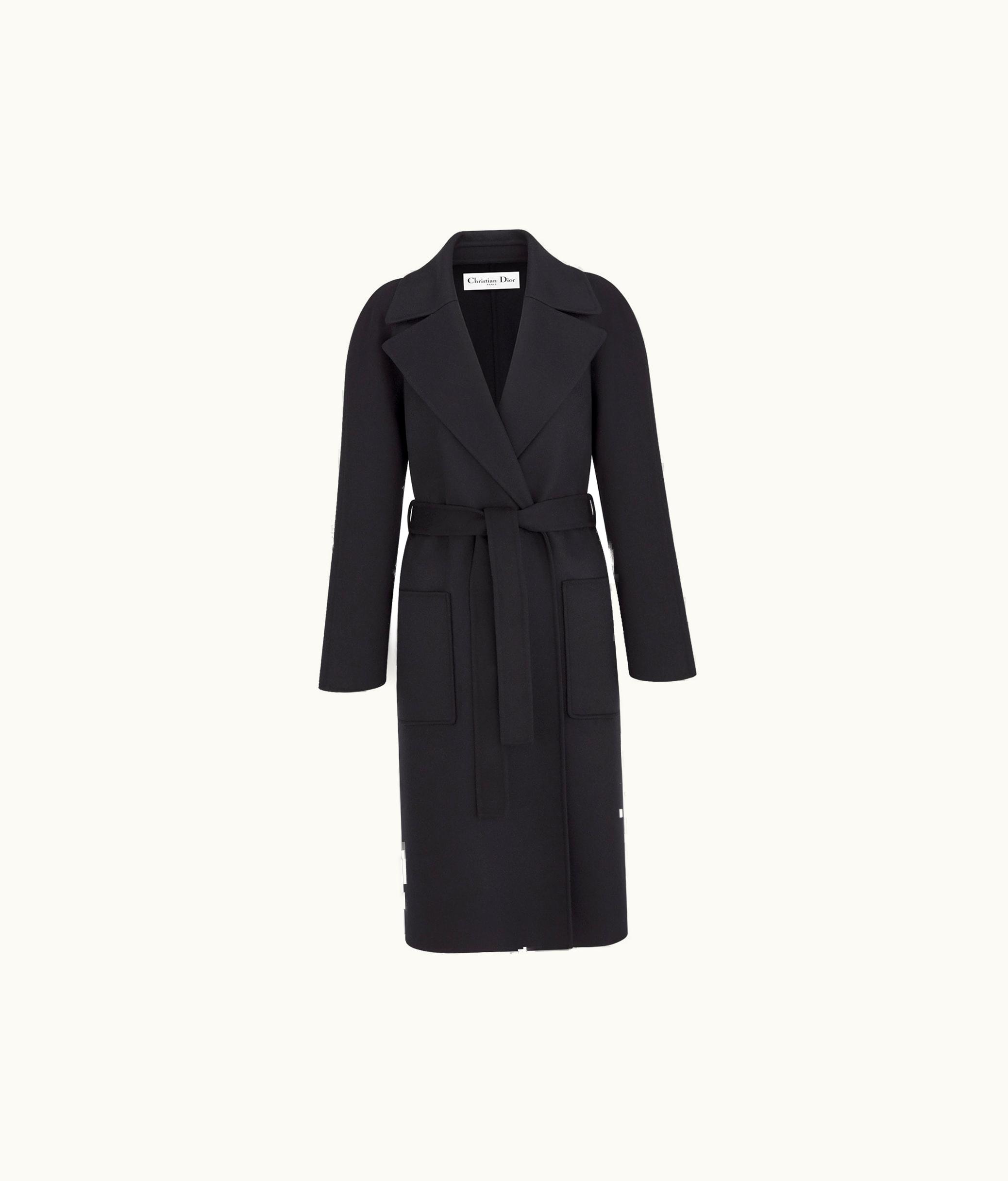 Dior Dior Coat With Belt - Black Double-Sided Technical Wool Felt