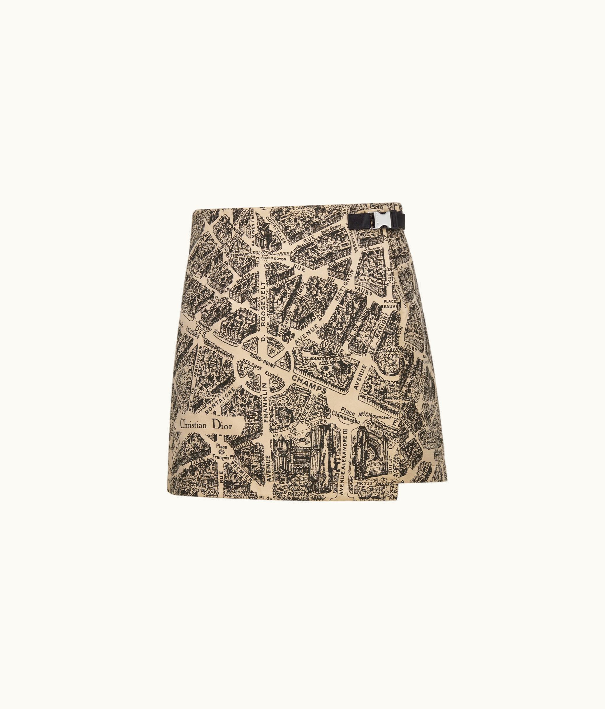 Dior Dior Skort - Beige And Black Technical Taffeta Jacquard With Plan De Paris Motif
