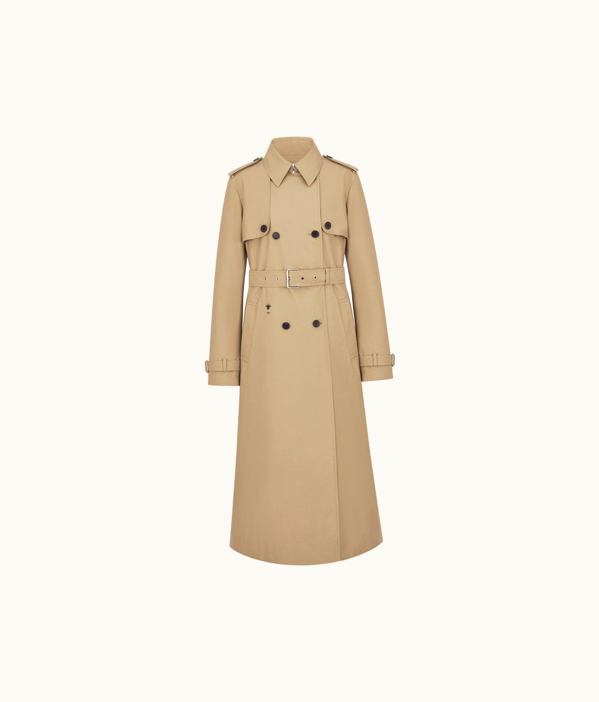 Dior Dior Pleated Trench Coat - Beige Cotton Gabardine
