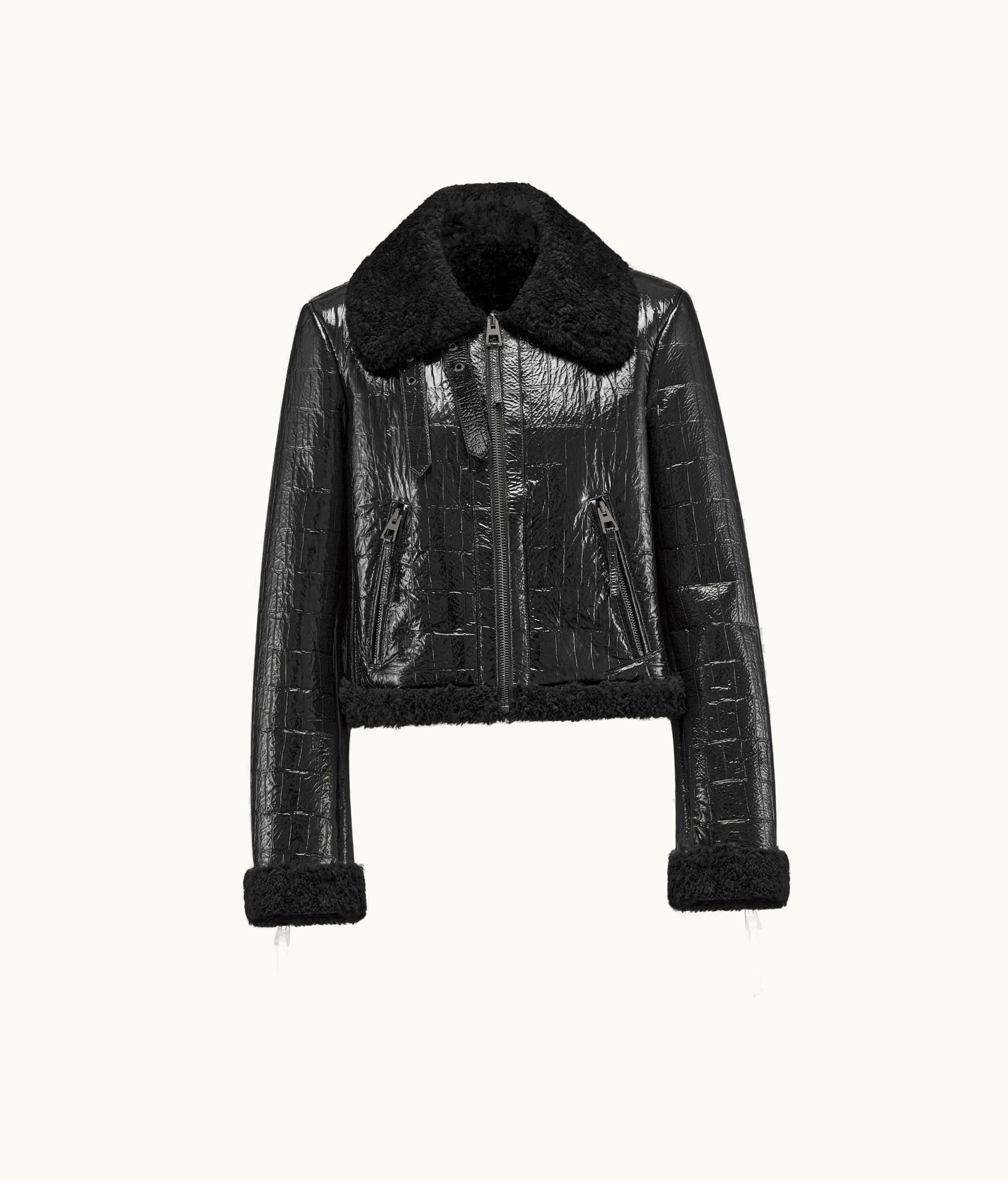Dior Dior Jacket - Black Patent Calfskin And Shearling