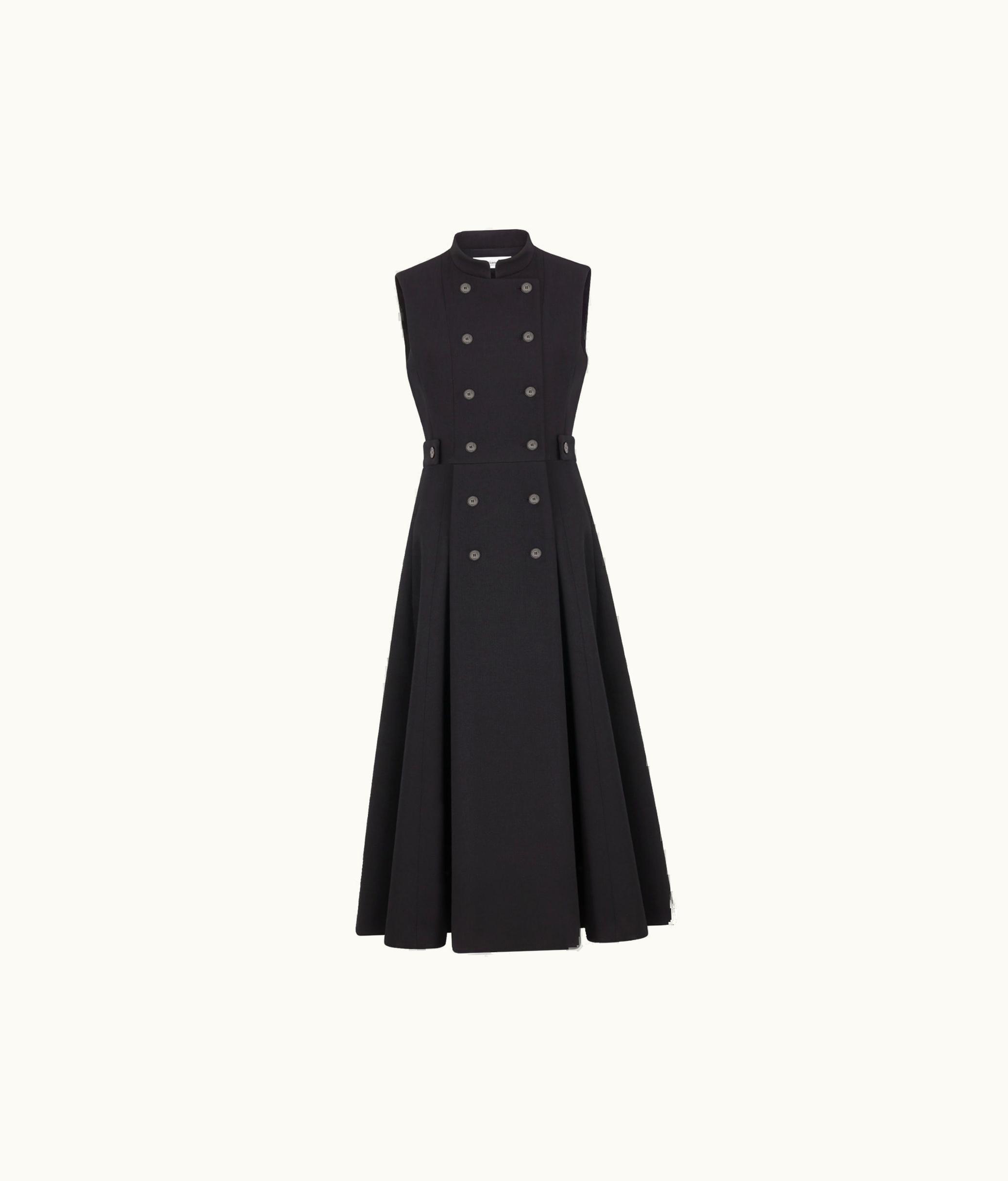Dior Dior Flared Mid-Length Dress - Black Wool And Silk