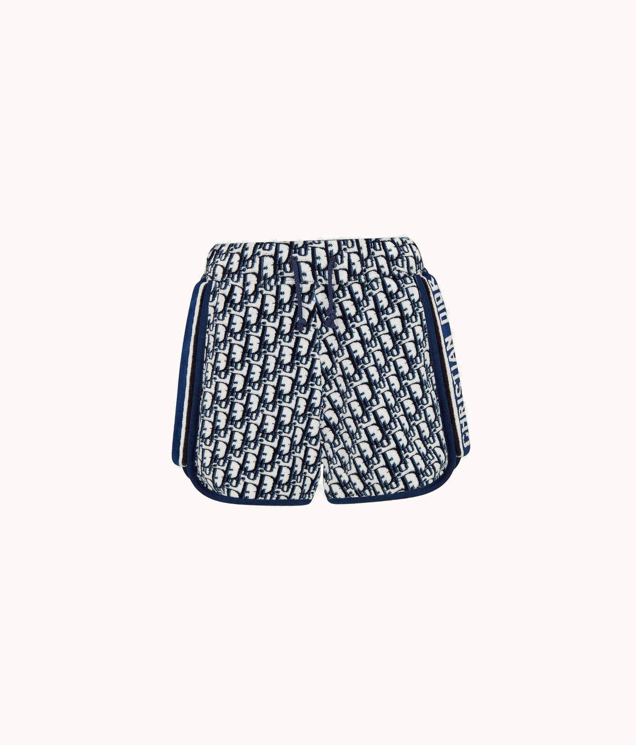 Dior Shorts - Navy Blue Dior Oblique Velvet-Effect Cotton Jersey