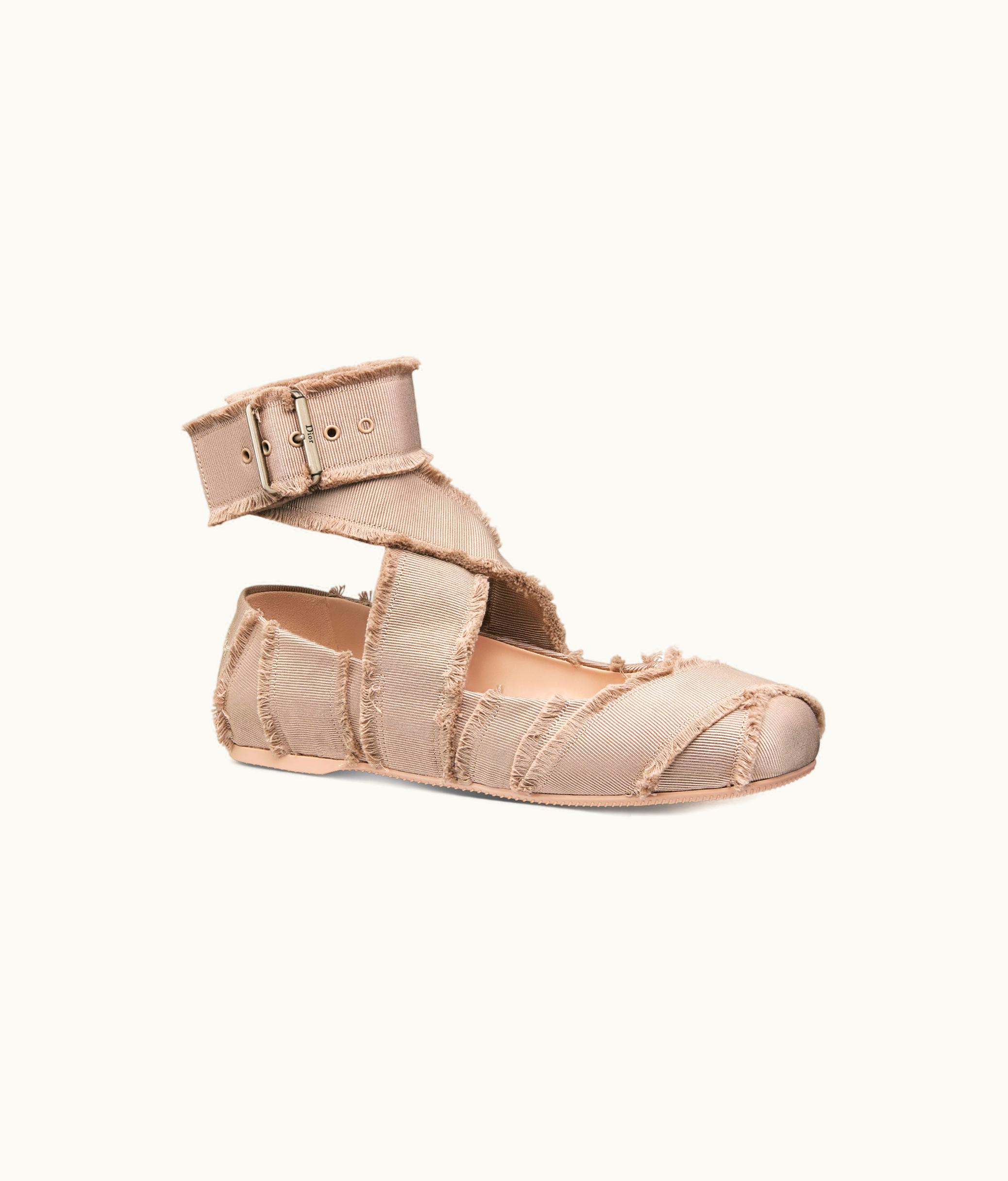 Dior Dior Songe Ballet Flat - Nude Fringed Grosgrain