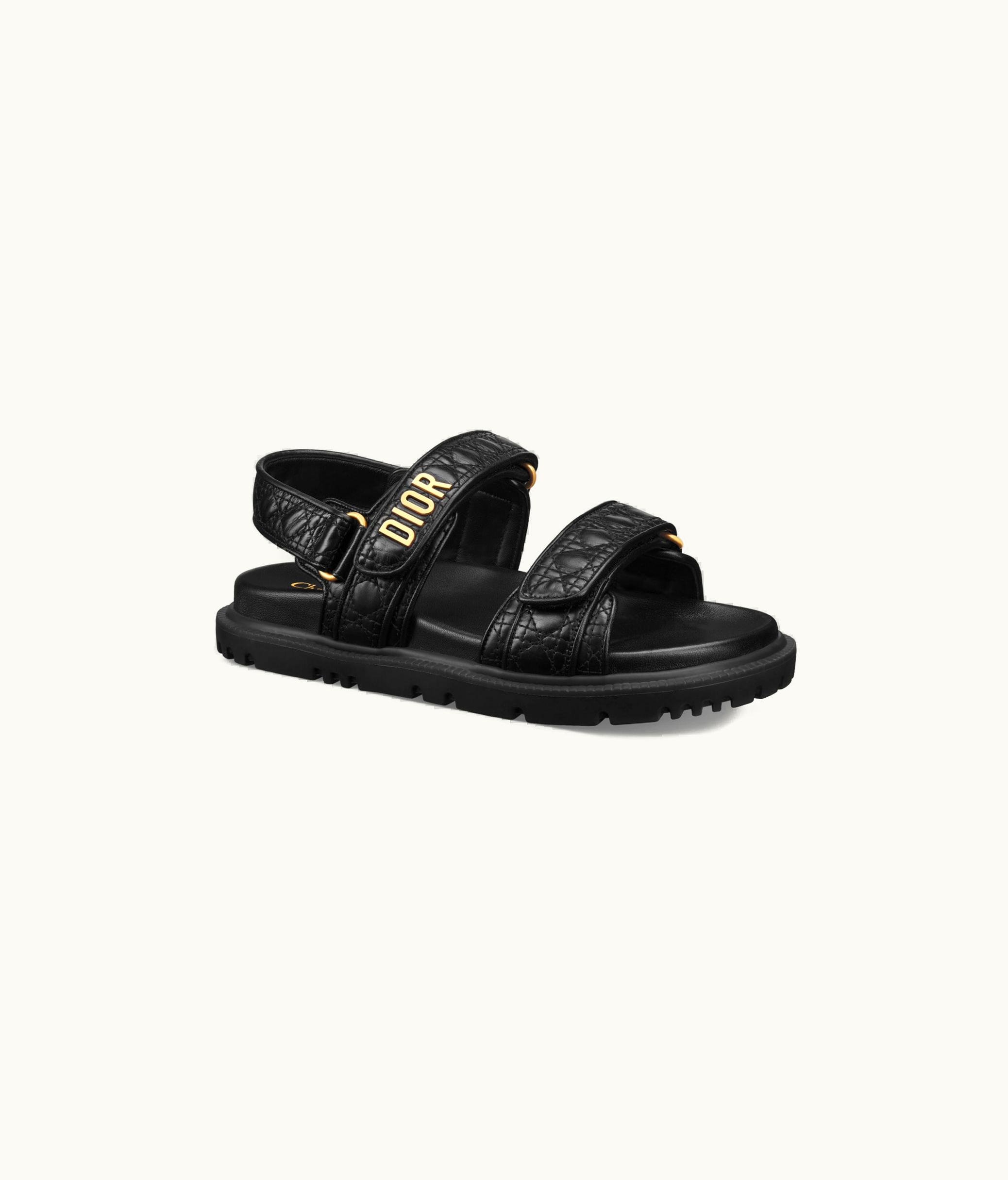 Dior Dioract Sandal - Black Quilted Cannage Calfskin