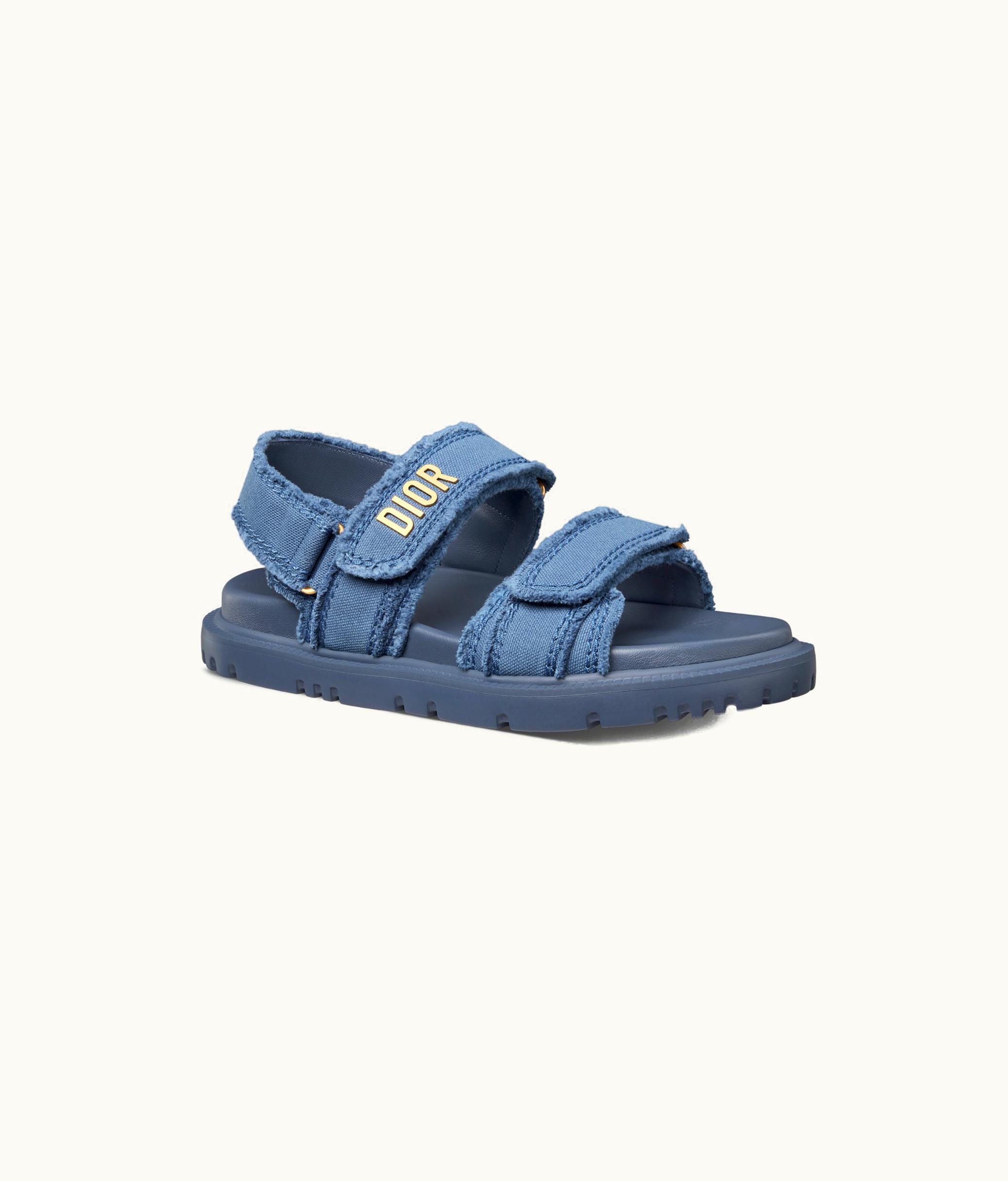 Dior Dioract Sandal - Denim Fringed Cotton Canvas
