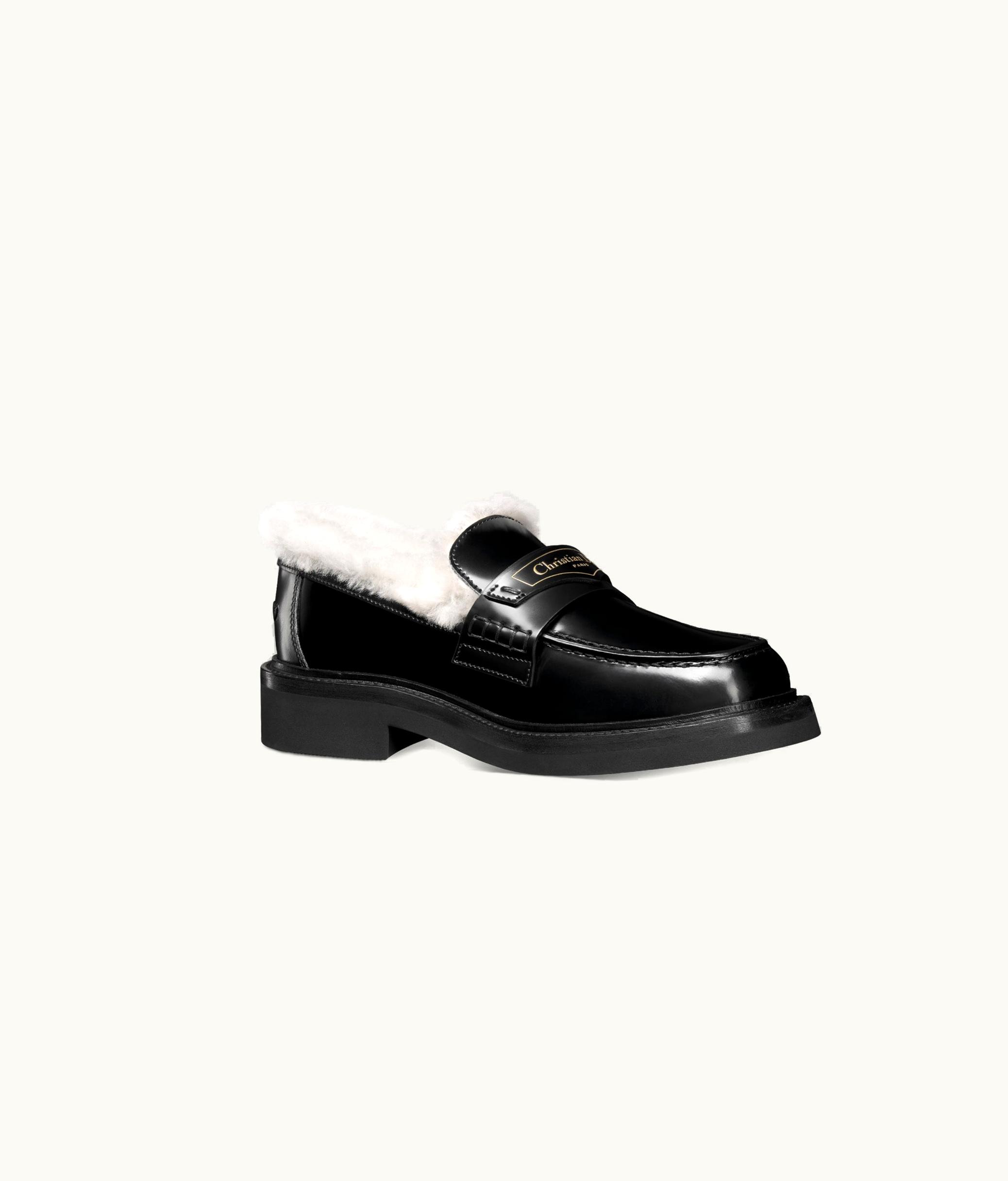 Dior Dior Boy Loafer - Black Calfskin And White Shearling