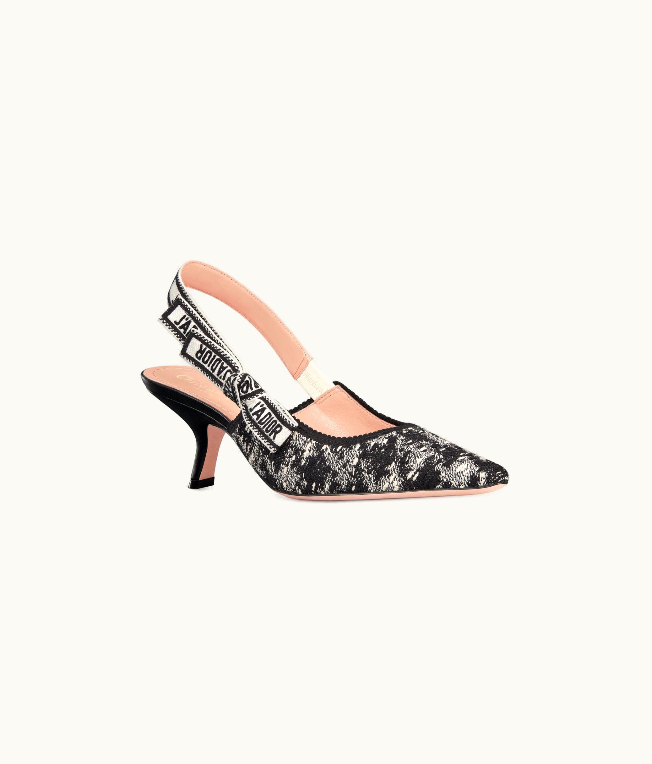 Dior Dior J'Adior Slingback Pump - Black And White Houndstooth Tweed