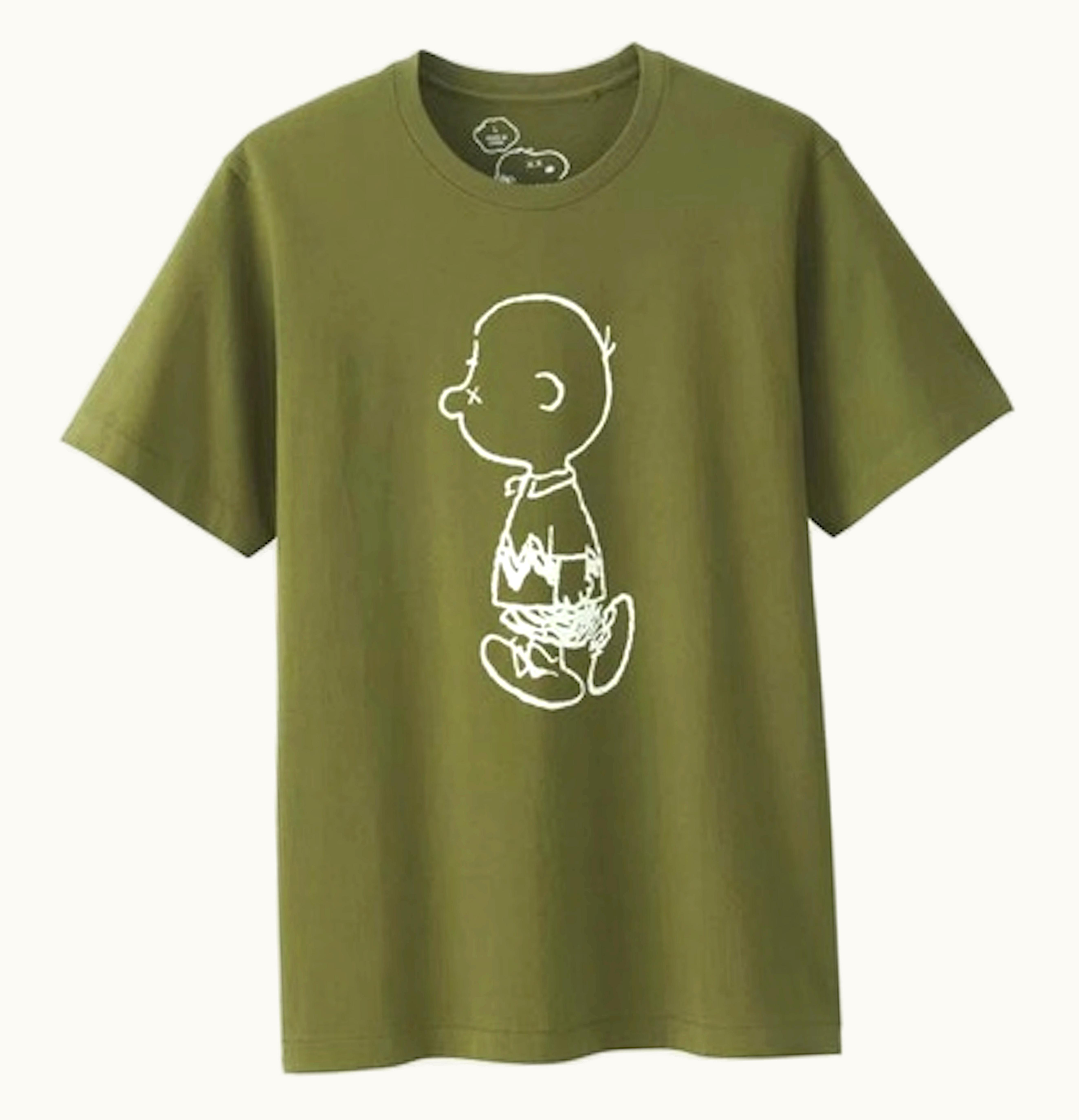 KAWS KAWS x Uniqlo x Peanuts Charlie Brown Tee Japanese Sizing Olive