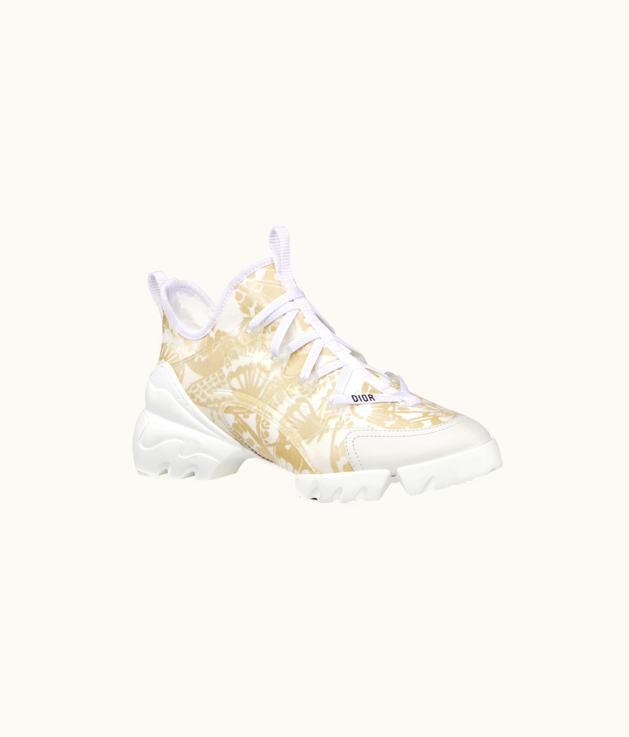 Dior Dior D-Connect Sneaker - Technical Fabric Printed With Gold-Tone Allover Butterfly Motif