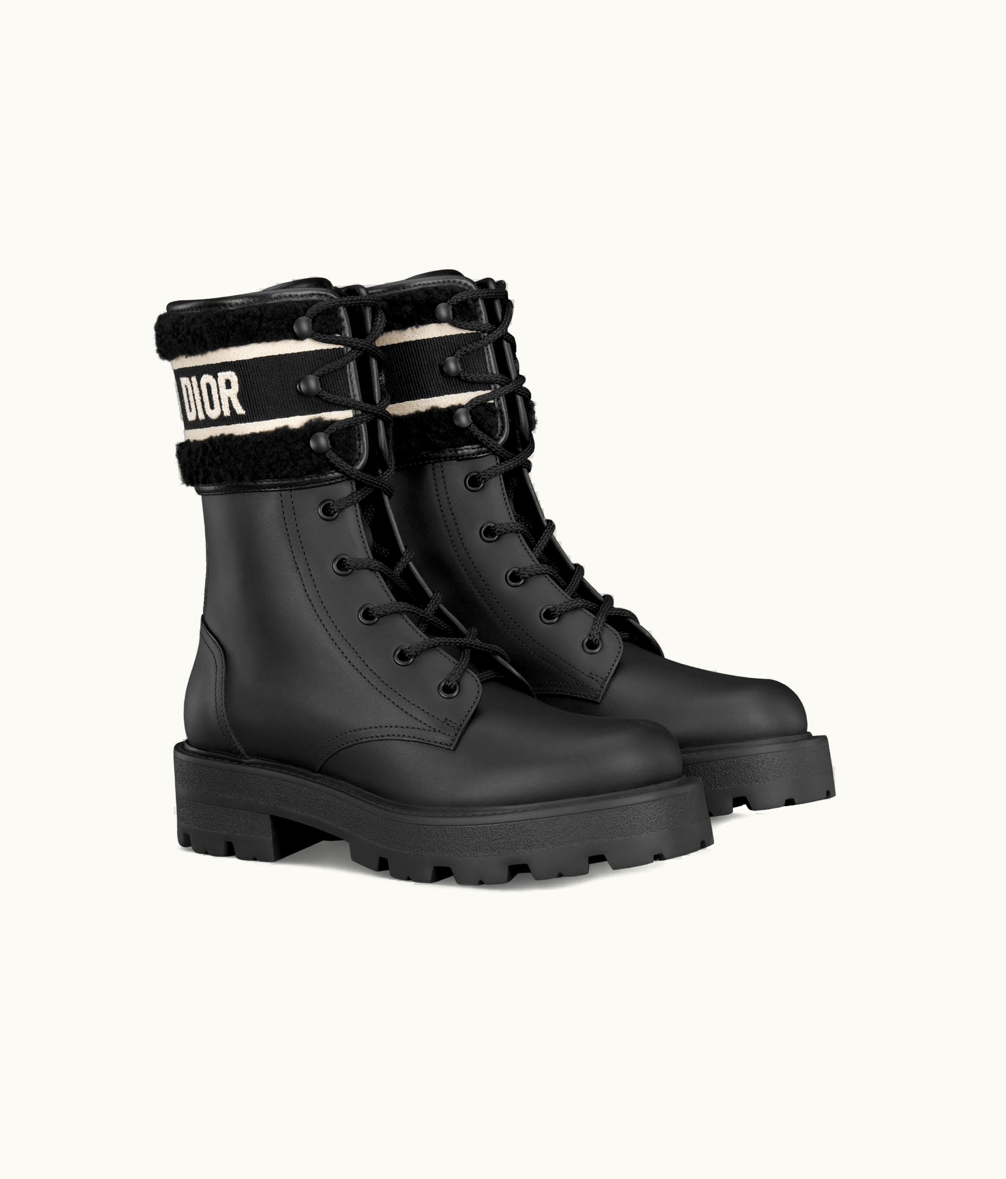 Dior Dior D-Major Ankle Boot - Black Calfskin And Shearling