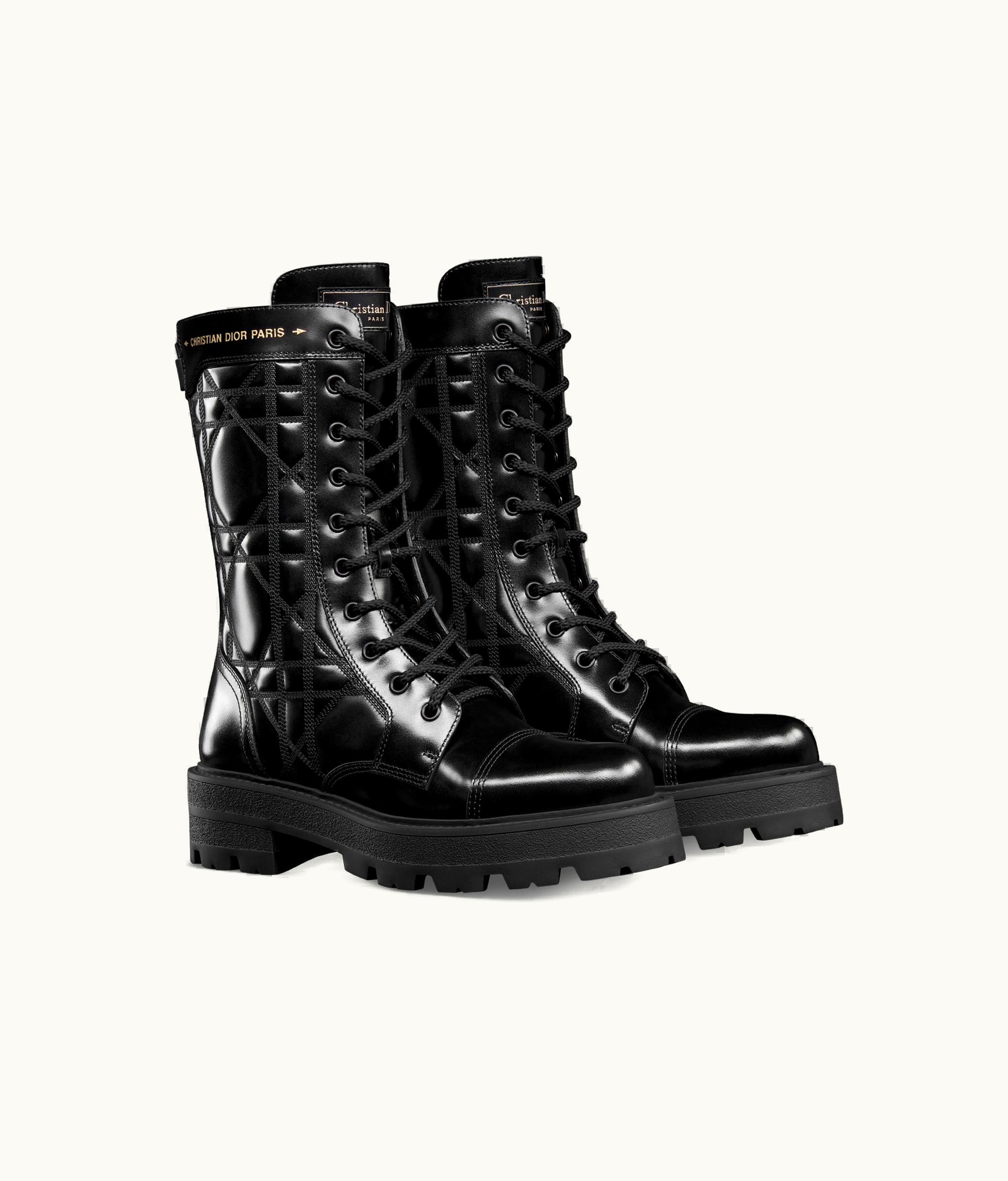 Dior Dior D-Unit Ankle Boot - Black Quilted Cannage Calfskin